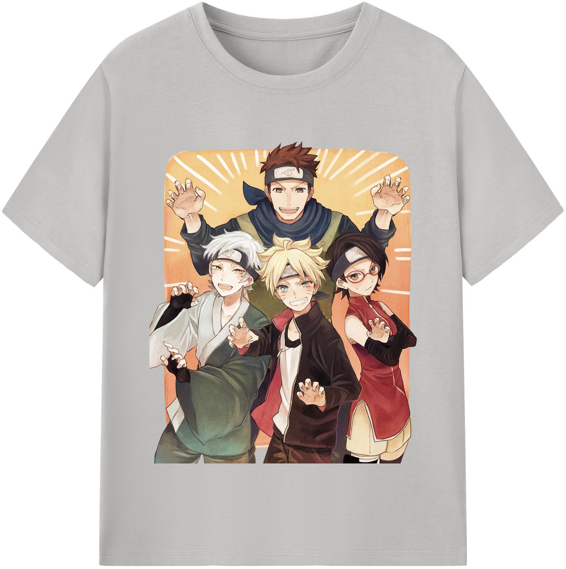 （画像用） NARUTO -ナルト- うちは サラダ Uchiha Sarada 綿100％半袖Tシャツ（フロントプリント）
