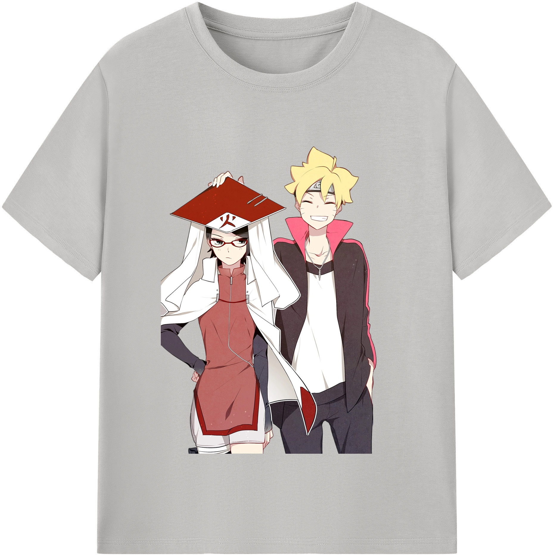 （画像用） NARUTO -ナルト- うちは サラダ Uchiha Sarada 綿100％半袖Tシャツ（フロントプリント）