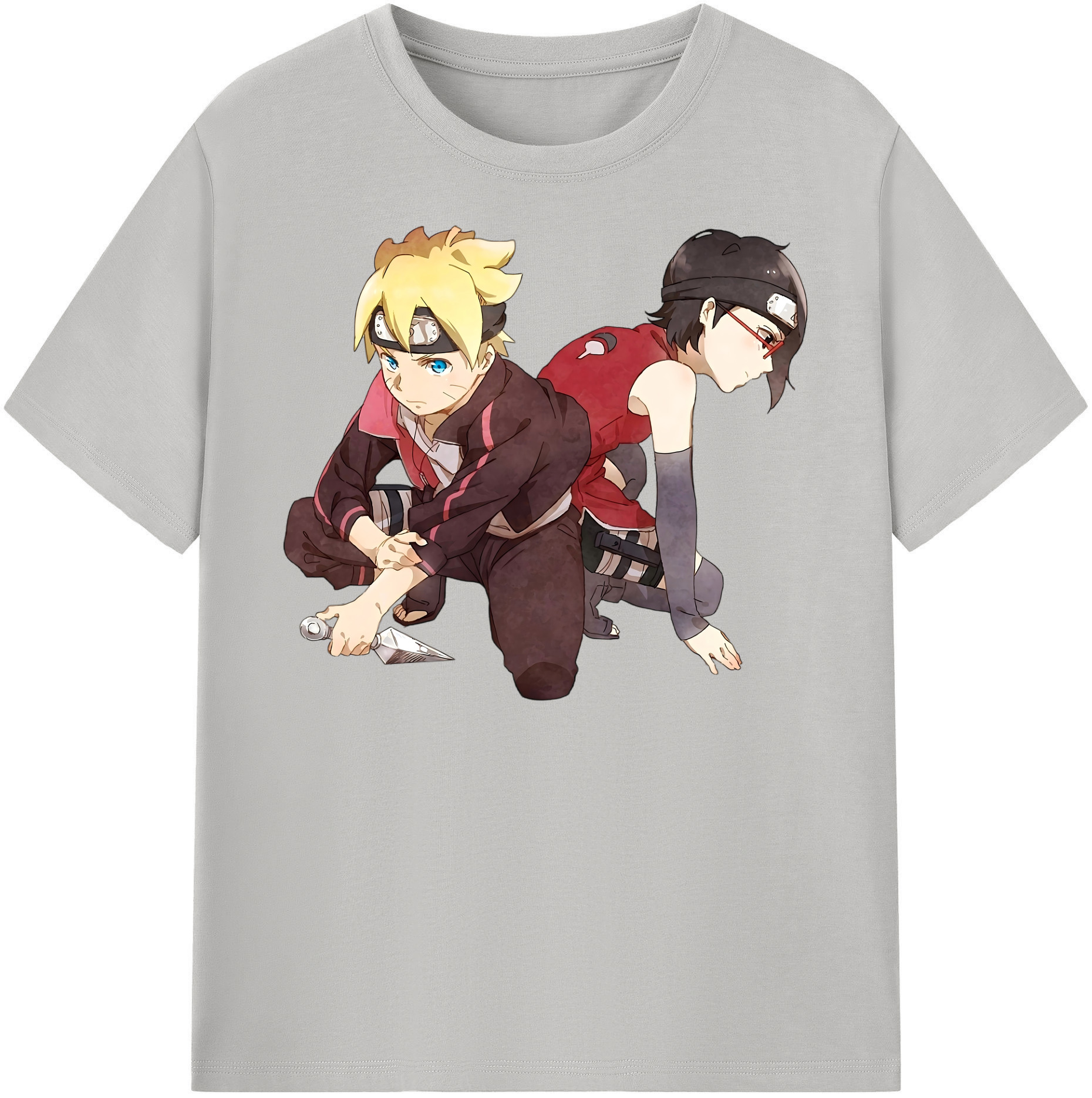 （画像用） NARUTO -ナルト- うちは サラダ Uchiha Sarada 綿100％半袖Tシャツ（フロントプリント）
