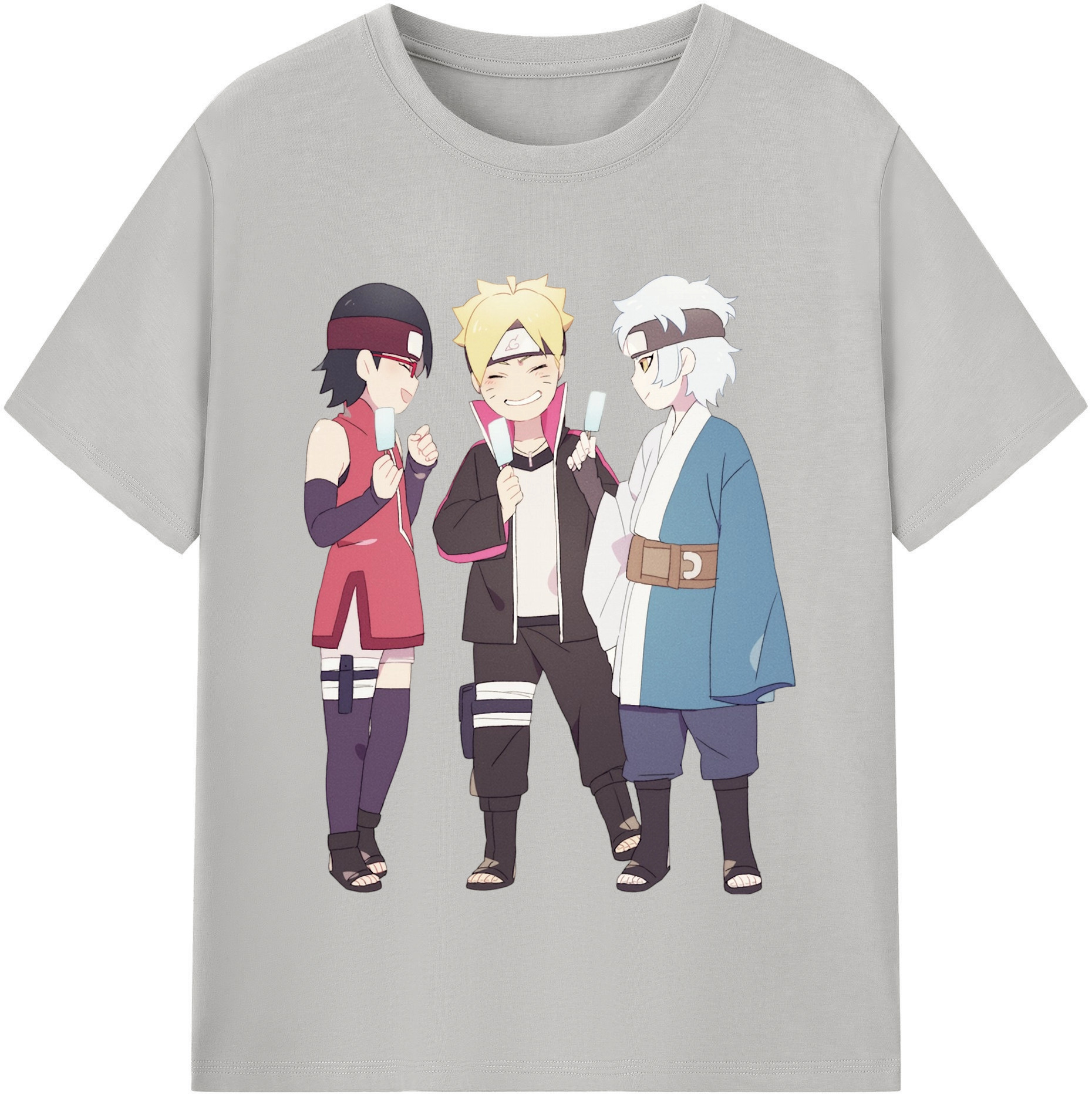 （画像用） NARUTO -ナルト- うちは サラダ Uchiha Sarada 綿100％半袖Tシャツ（フロントプリント）