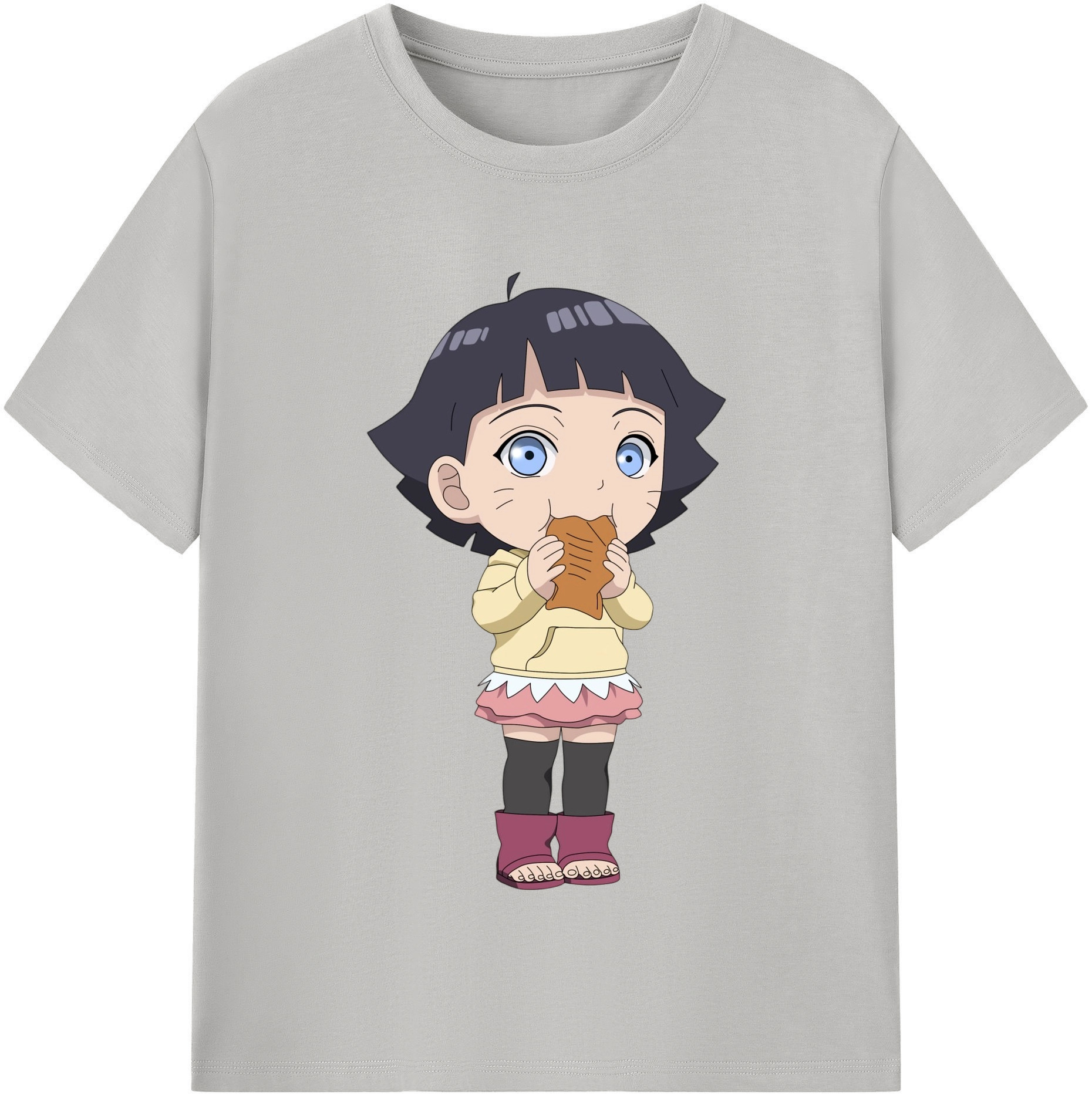 （画像用） NARUTO -ナルト- うずまき ヒマワリ Uzumaki Himawari 綿100％半袖Tシャツ（フロントプリント）