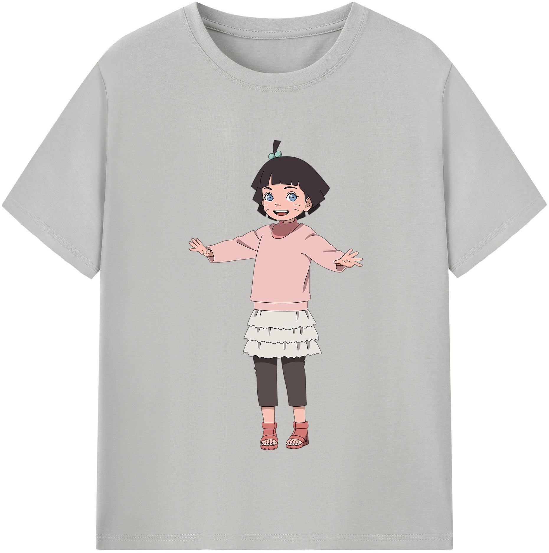 （画像用） NARUTO -ナルト- うずまき ヒマワリ Uzumaki Himawari 綿100％半袖Tシャツ（フロントプリント）
