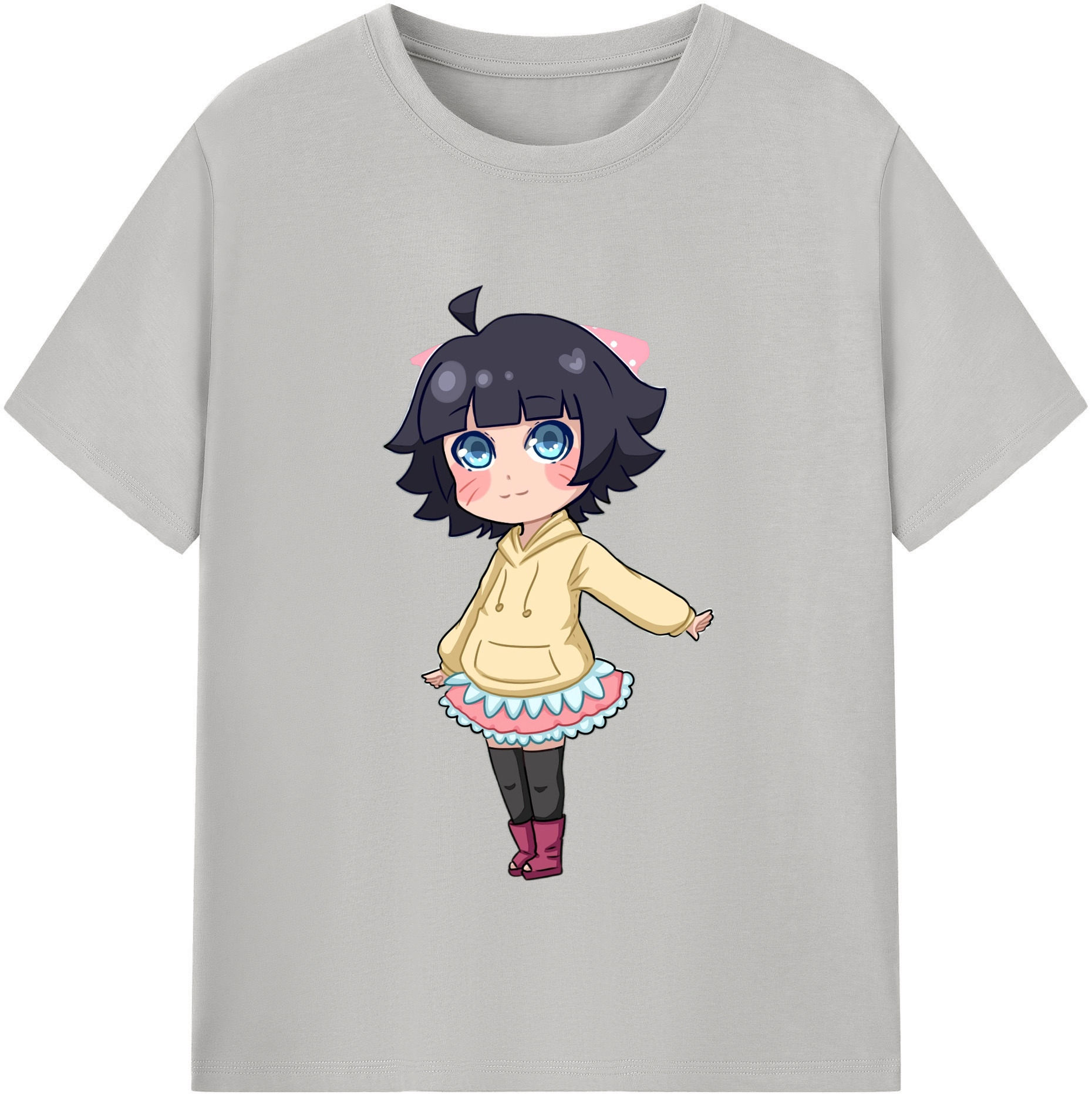 （画像用） NARUTO -ナルト- うずまき ヒマワリ Uzumaki Himawari 綿100％半袖Tシャツ（フロントプリント）