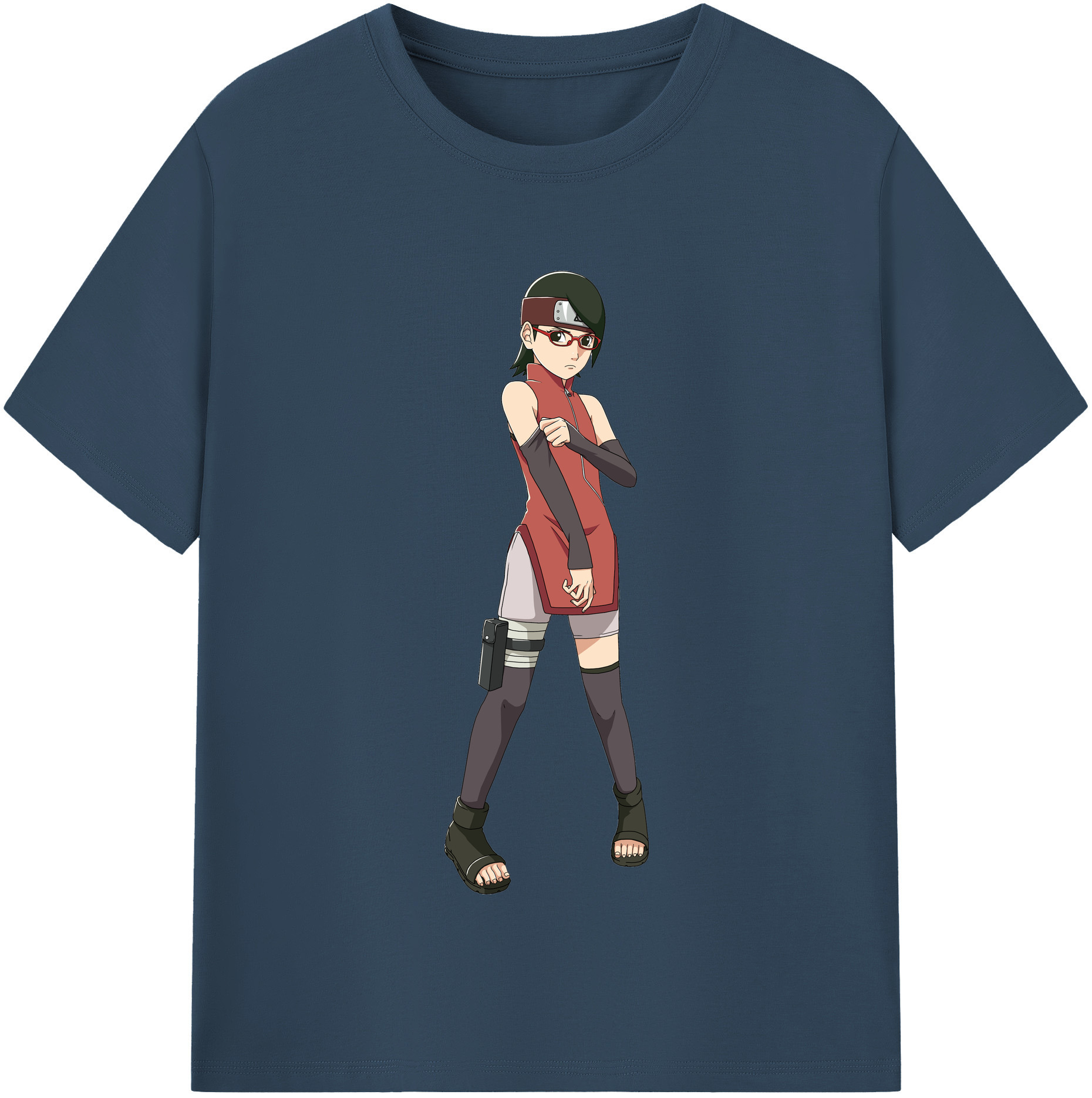 （画像用） NARUTO -ナルト- うちは サラダ Uchiha Sarada 綿100％半袖Tシャツ（フロントプリント）