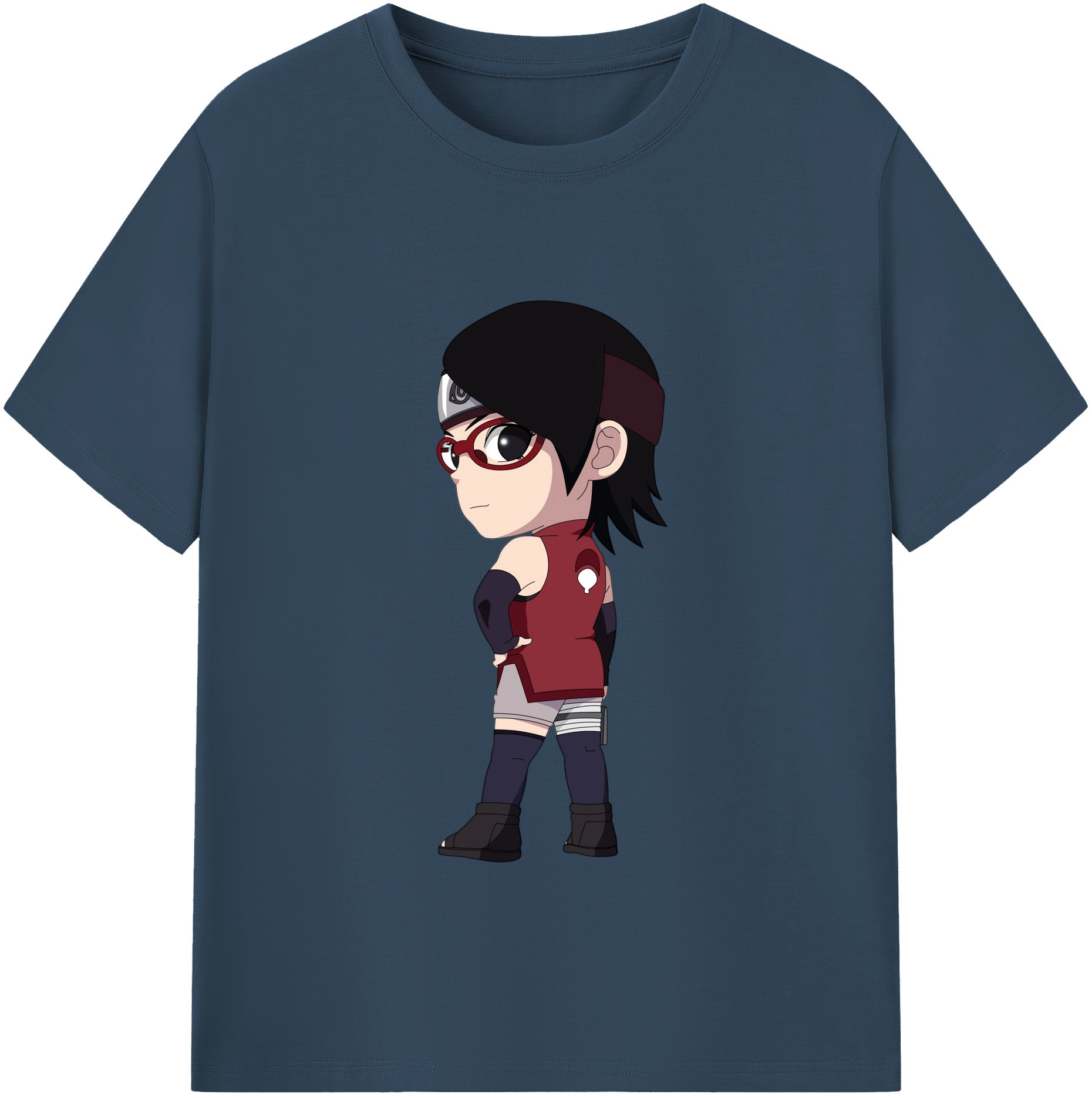 （画像用） NARUTO -ナルト- うちは サラダ Uchiha Sarada 綿100％半袖Tシャツ（フロントプリント）