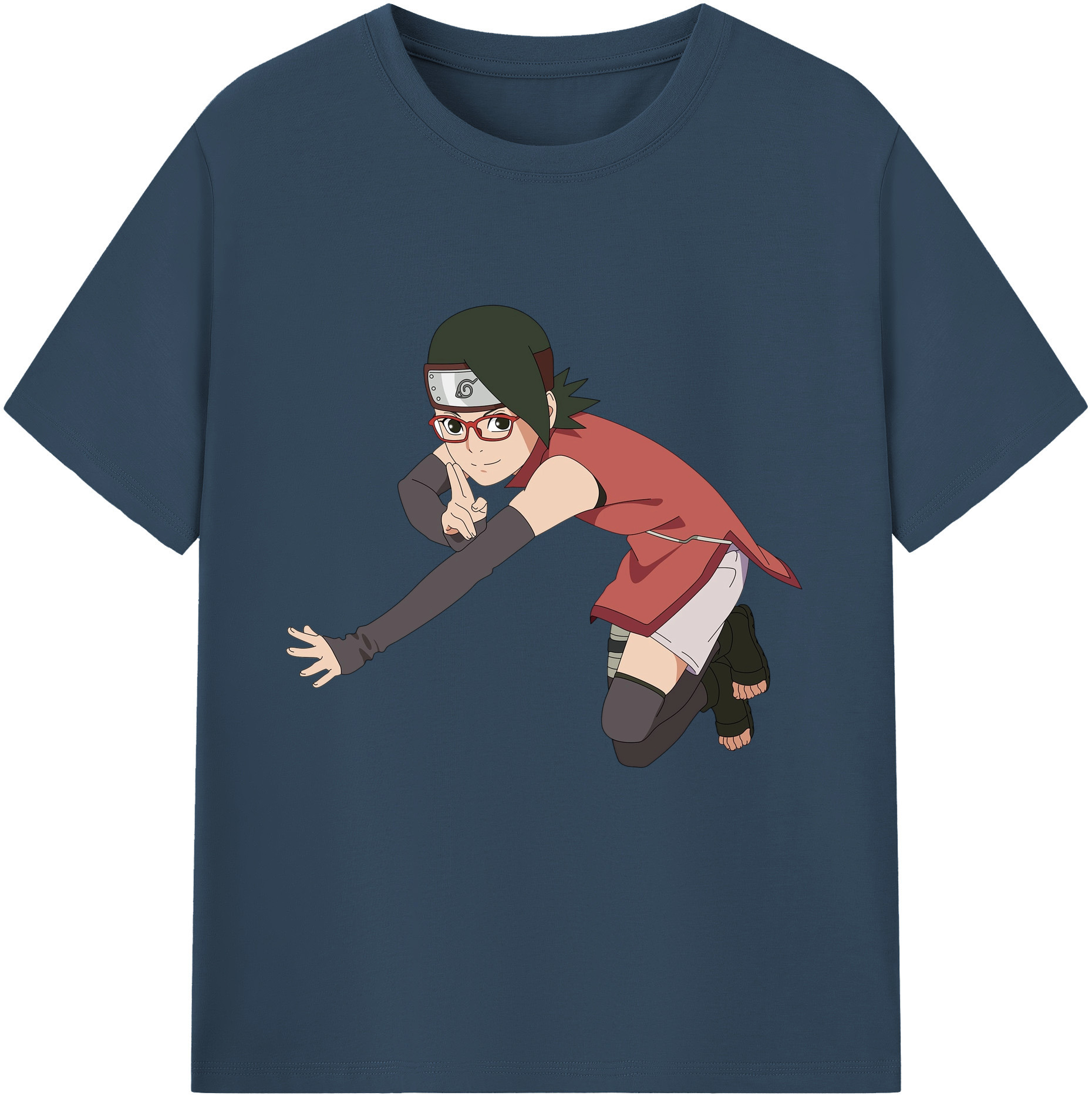 （画像用） NARUTO -ナルト- うちは サラダ Uchiha Sarada 綿100％半袖Tシャツ（フロントプリント）