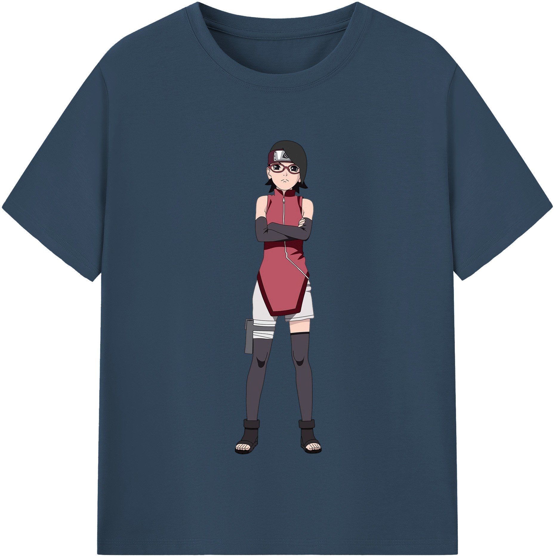 （画像用） NARUTO -ナルト- うちは サラダ Uchiha Sarada 綿100％半袖Tシャツ（フロントプリント）