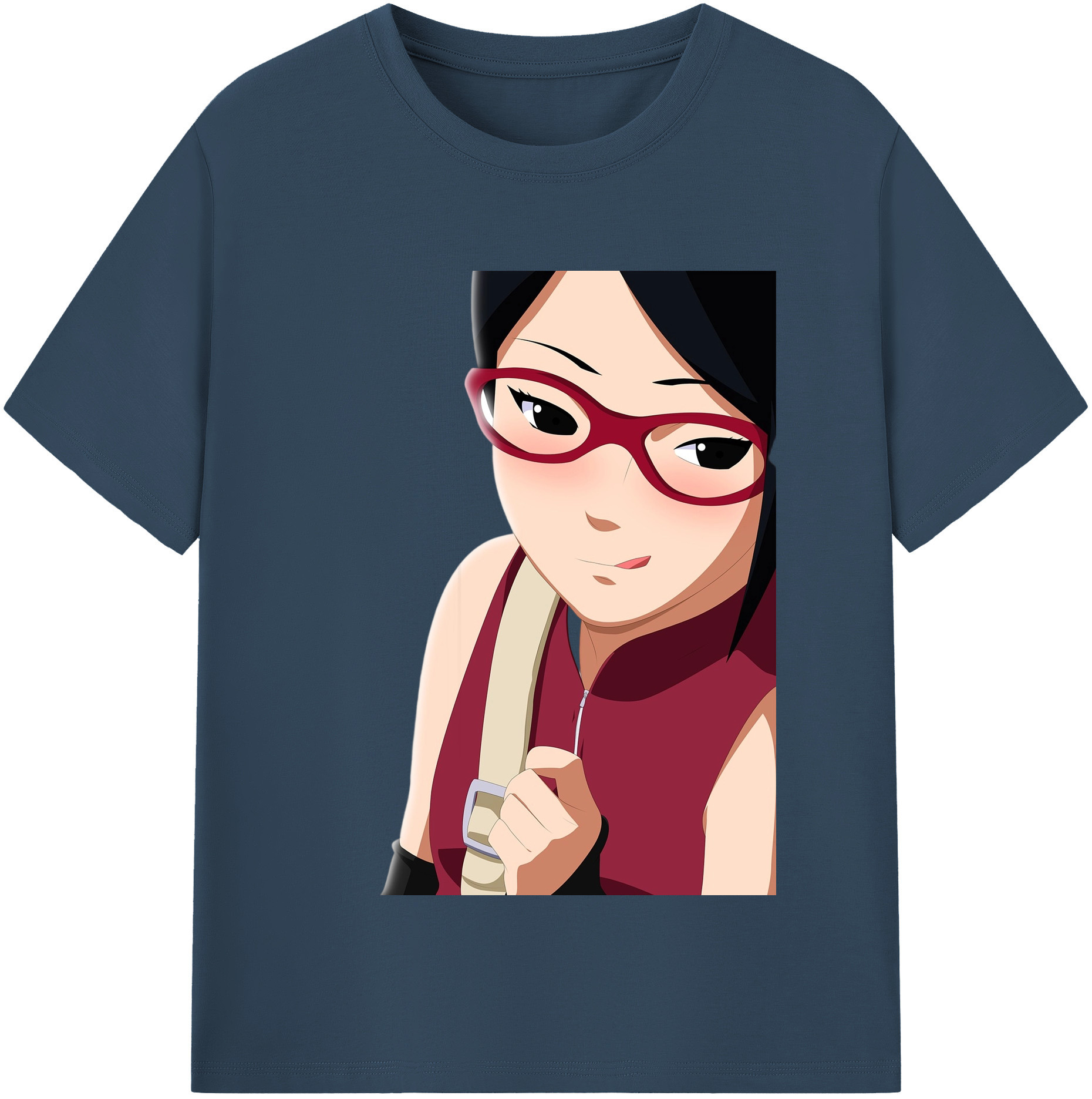 （画像用） NARUTO -ナルト- うちは サラダ Uchiha Sarada 綿100％半袖Tシャツ（フロントプリント）