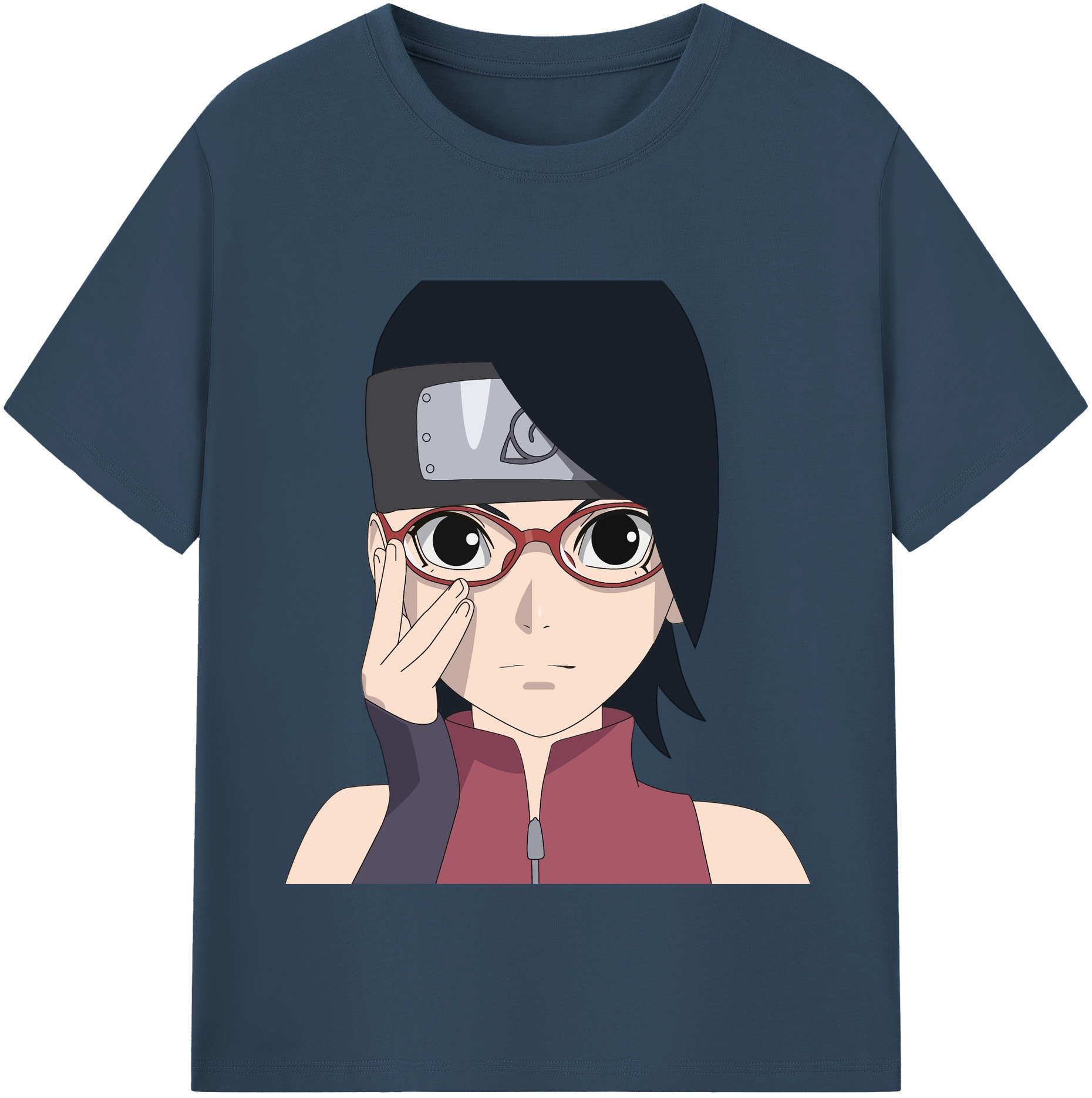 （画像用） NARUTO -ナルト- うちは サラダ Uchiha Sarada 綿100％半袖Tシャツ（フロントプリント）