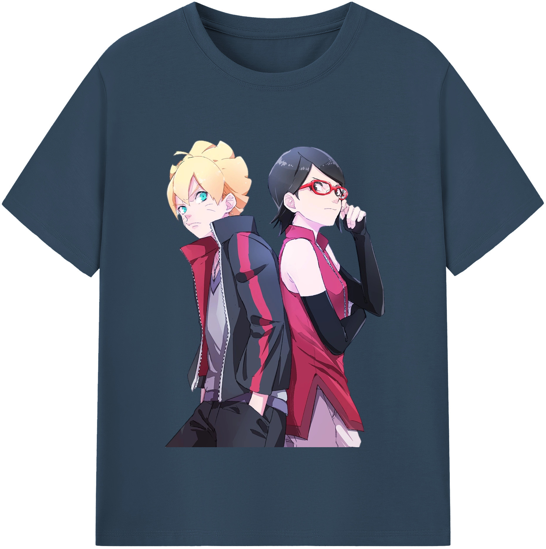 （画像用） NARUTO -ナルト- うちは サラダ Uchiha Sarada 綿100％半袖Tシャツ（フロントプリント）