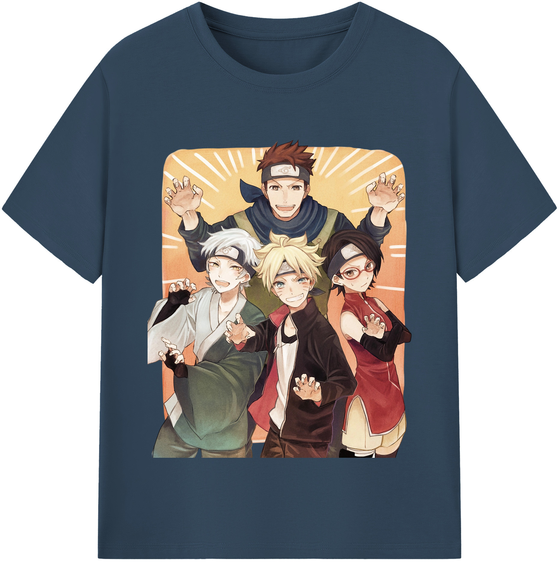 （画像用） NARUTO -ナルト- うちは サラダ Uchiha Sarada 綿100％半袖Tシャツ（フロントプリント）