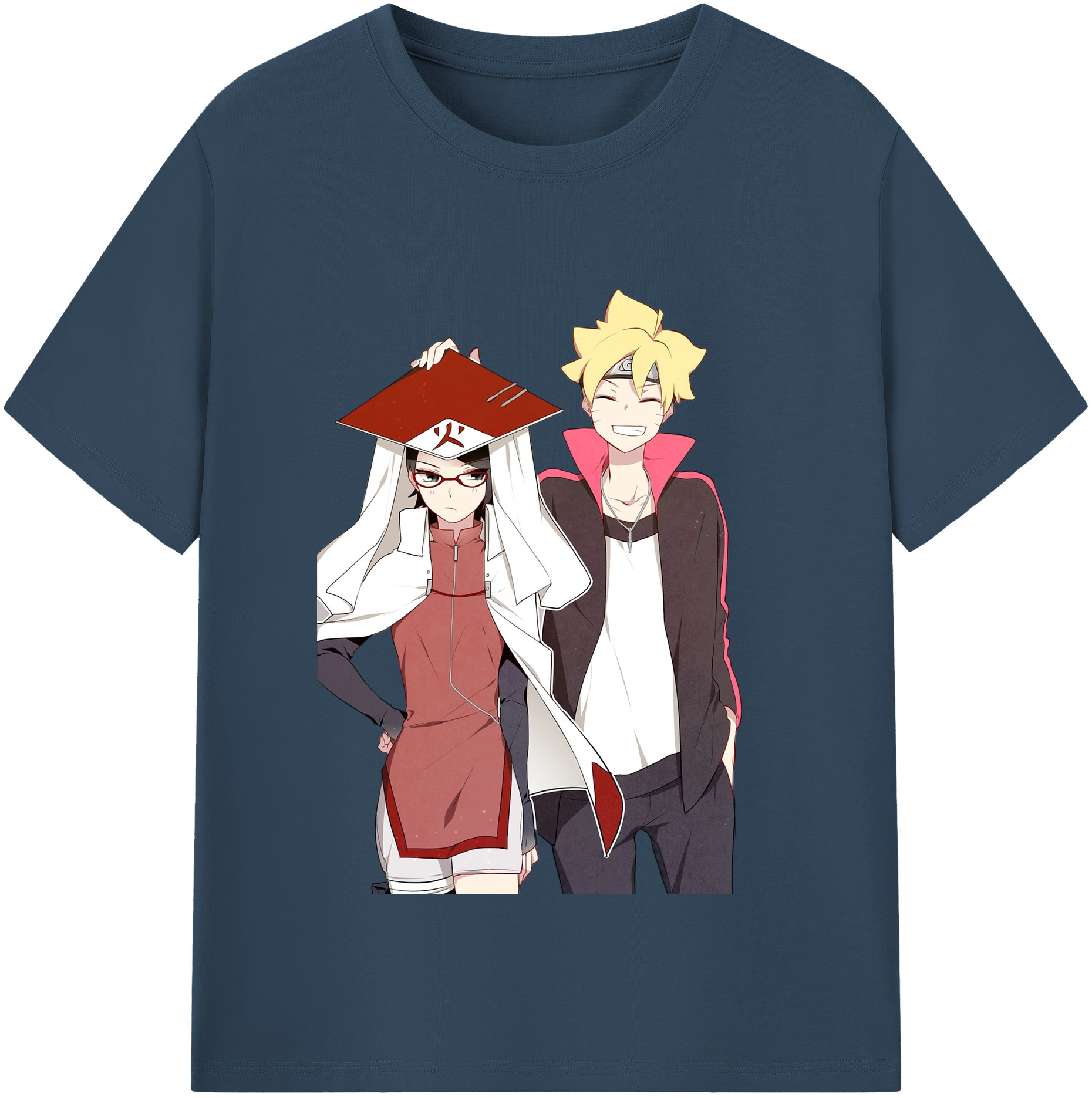 （画像用） NARUTO -ナルト- うちは サラダ Uchiha Sarada 綿100％半袖Tシャツ（フロントプリント）