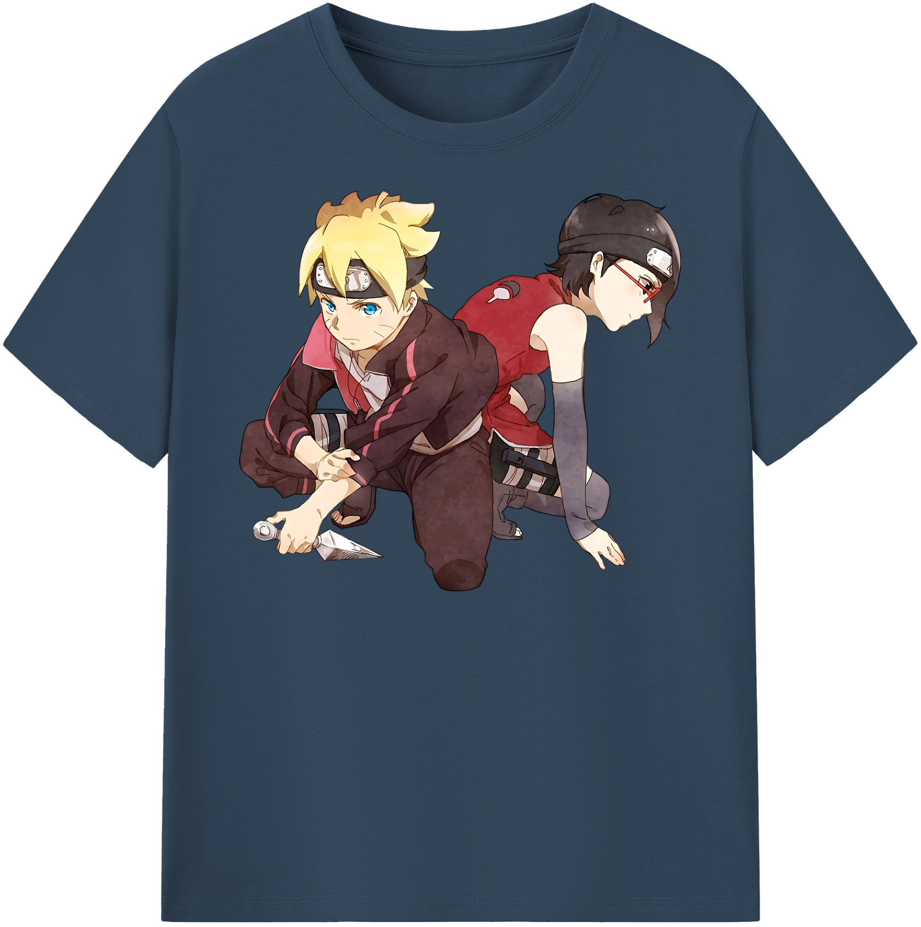 （画像用） NARUTO -ナルト- うちは サラダ Uchiha Sarada 綿100％半袖Tシャツ（フロントプリント）