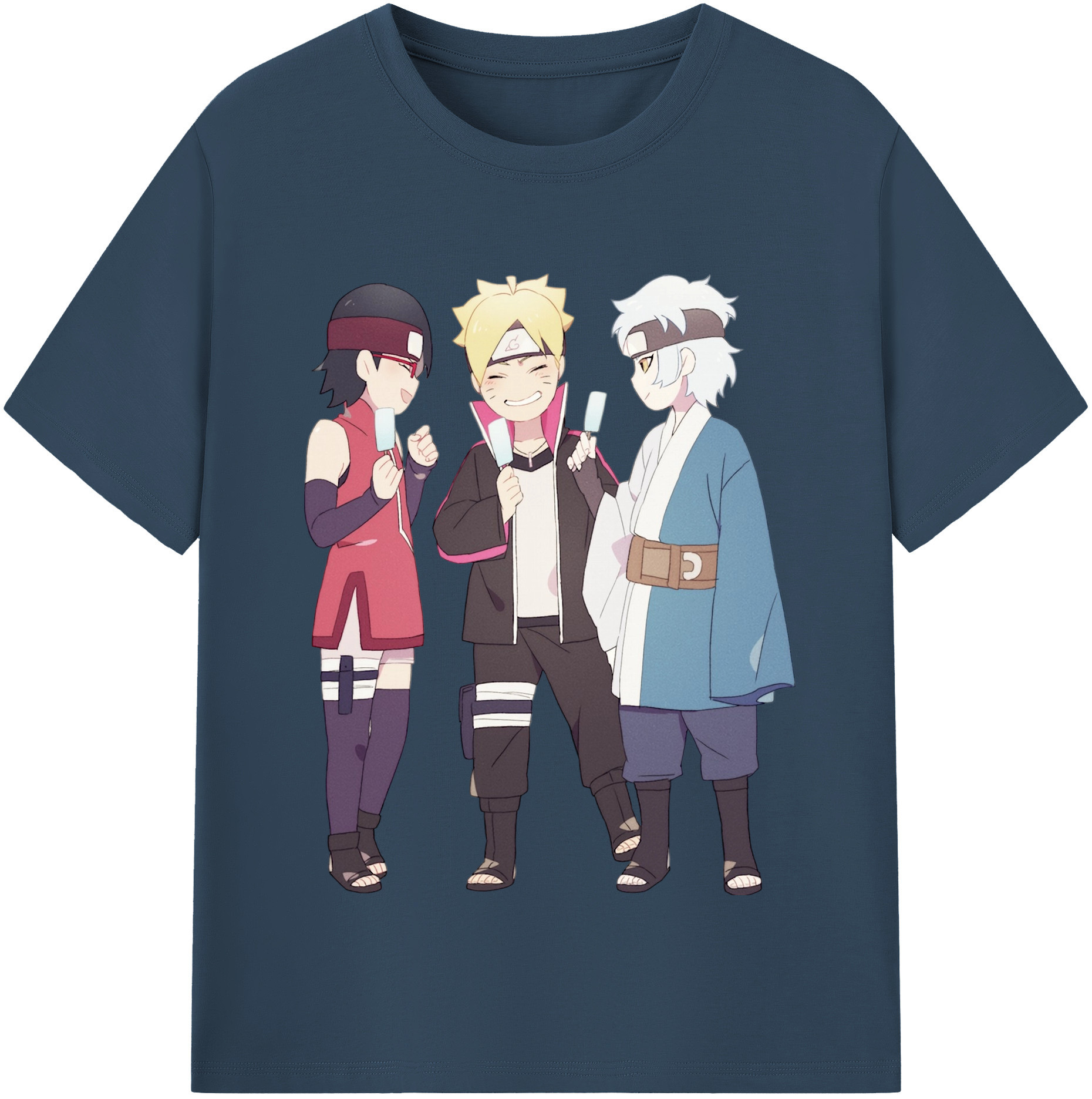 （画像用） NARUTO -ナルト- うちは サラダ Uchiha Sarada 綿100％半袖Tシャツ（フロントプリント）