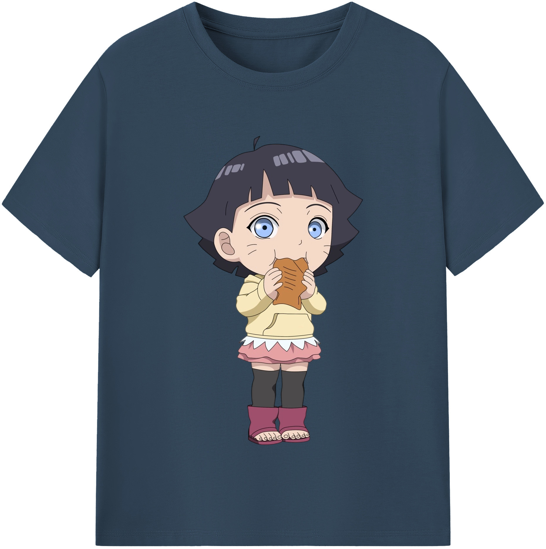 （画像用） NARUTO -ナルト- うずまき ヒマワリ Uzumaki Himawari 綿100％半袖Tシャツ（フロントプリント）
