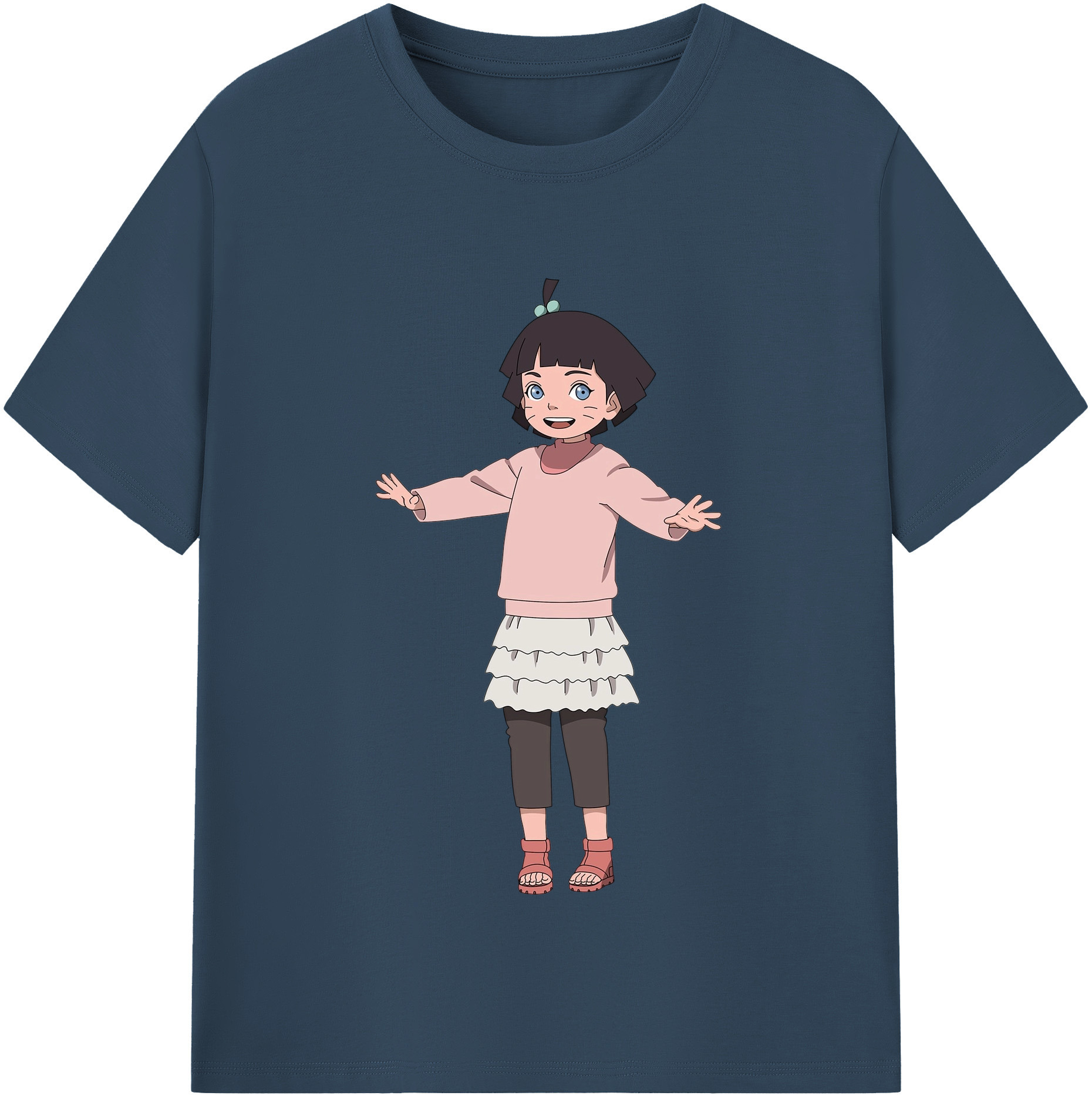 （画像用） NARUTO -ナルト- うずまき ヒマワリ Uzumaki Himawari 綿100％半袖Tシャツ（フロントプリント）