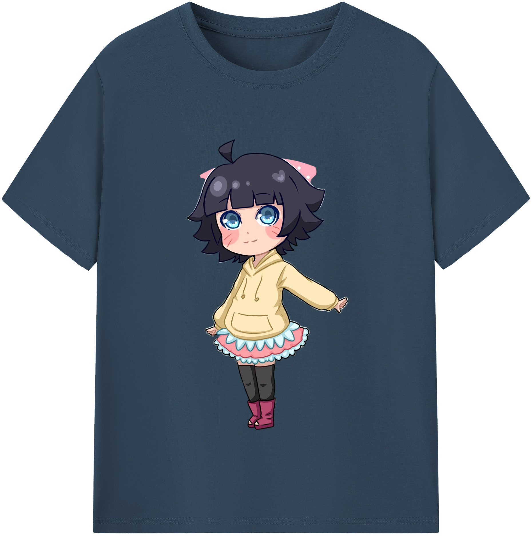（画像用） NARUTO -ナルト- うずまき ヒマワリ Uzumaki Himawari 綿100％半袖Tシャツ（フロントプリント）