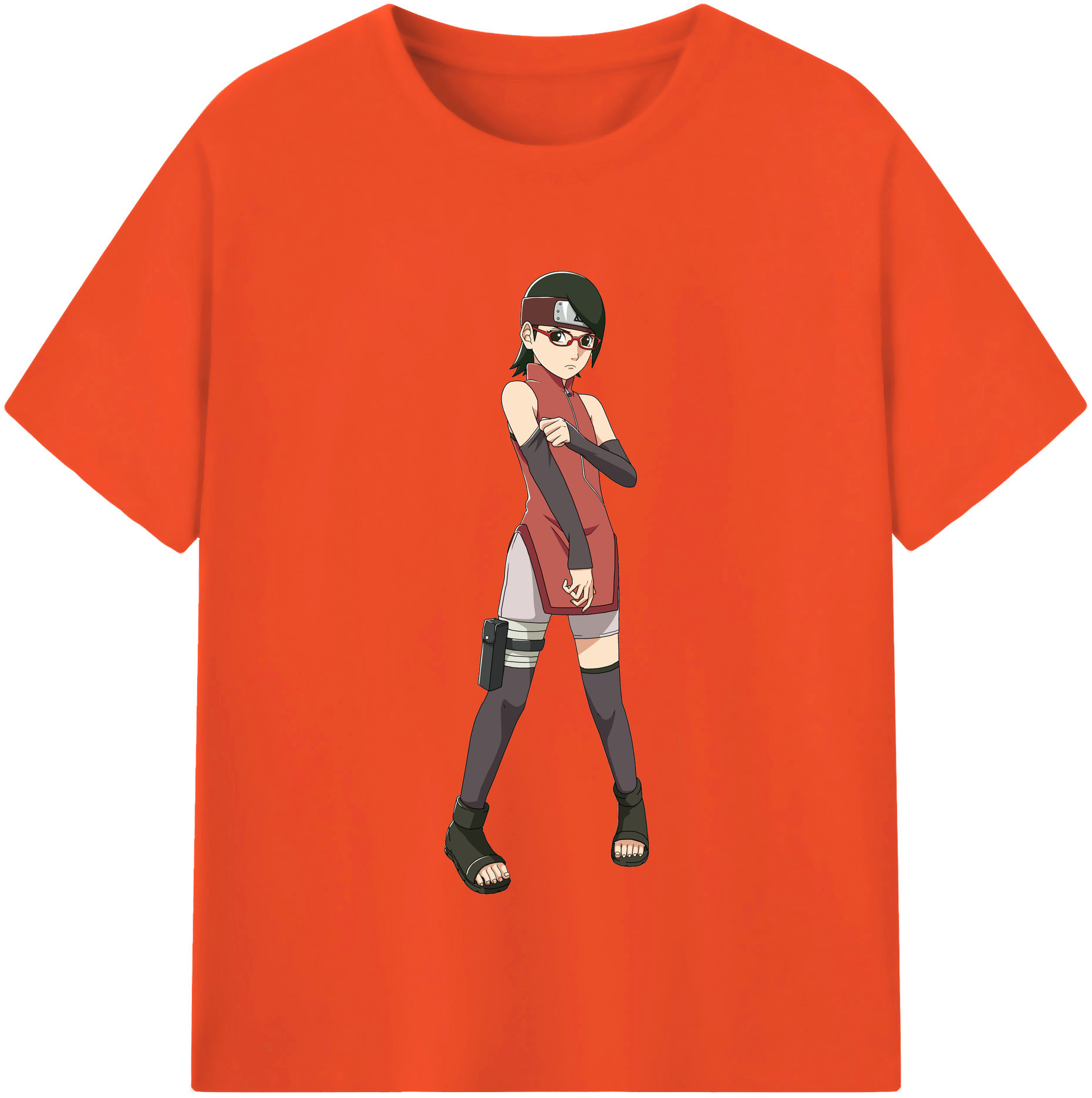 （画像用） NARUTO -ナルト- うちは サラダ Uchiha Sarada 綿100％半袖Tシャツ（フロントプリント）