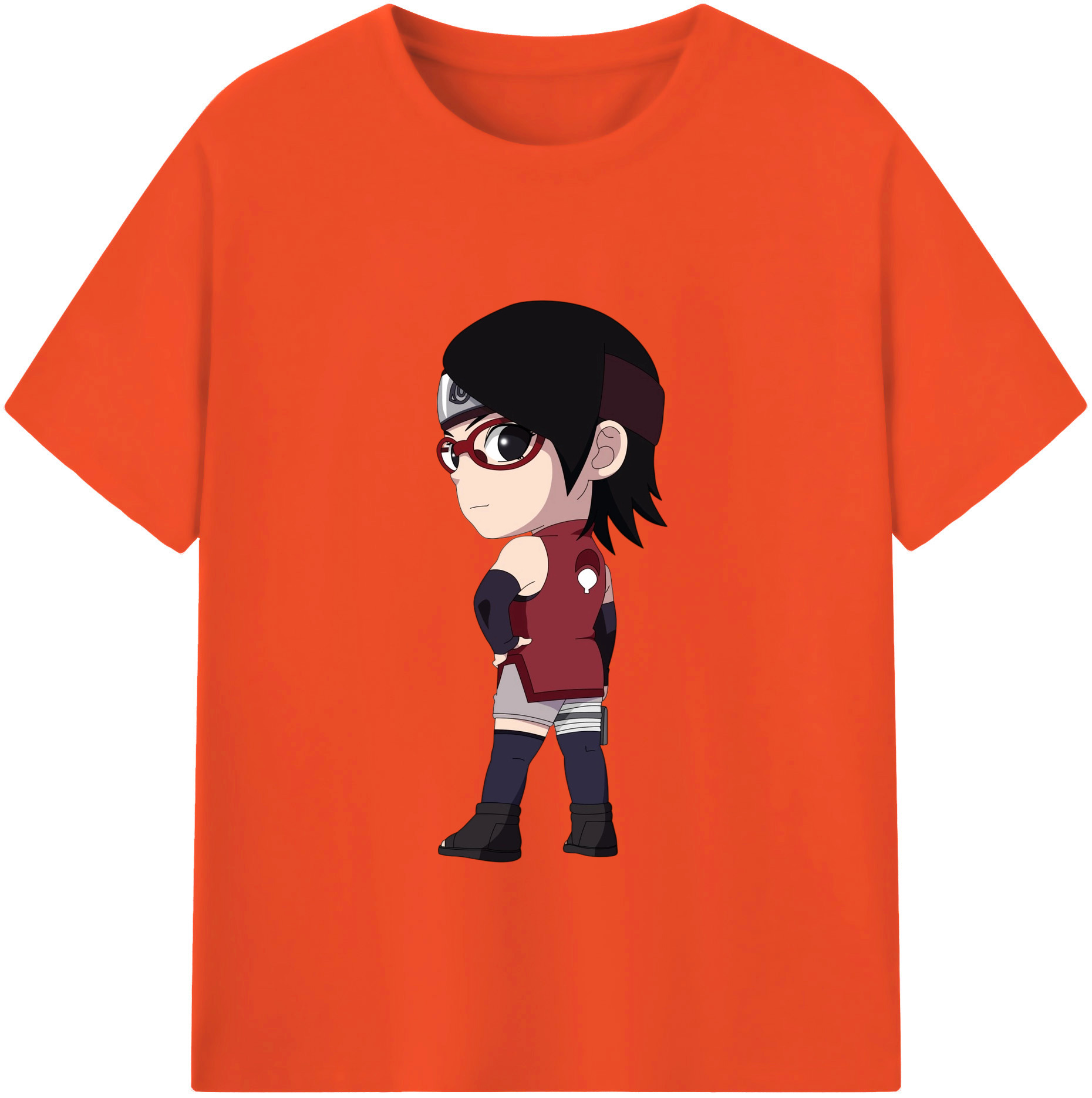 （画像用） NARUTO -ナルト- うちは サラダ Uchiha Sarada 綿100％半袖Tシャツ（フロントプリント）