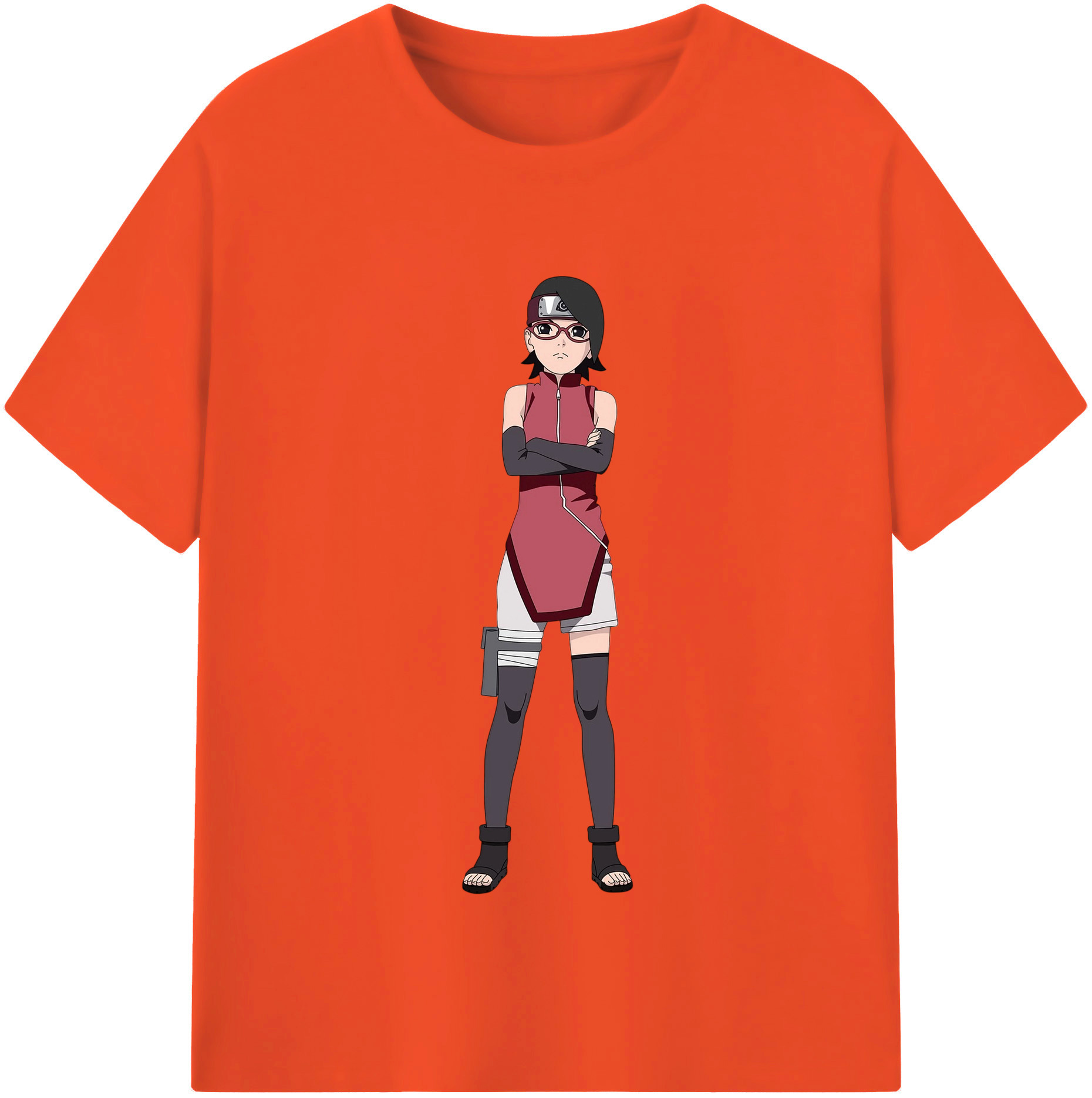（画像用） NARUTO -ナルト- うちは サラダ Uchiha Sarada 綿100％半袖Tシャツ（フロントプリント）