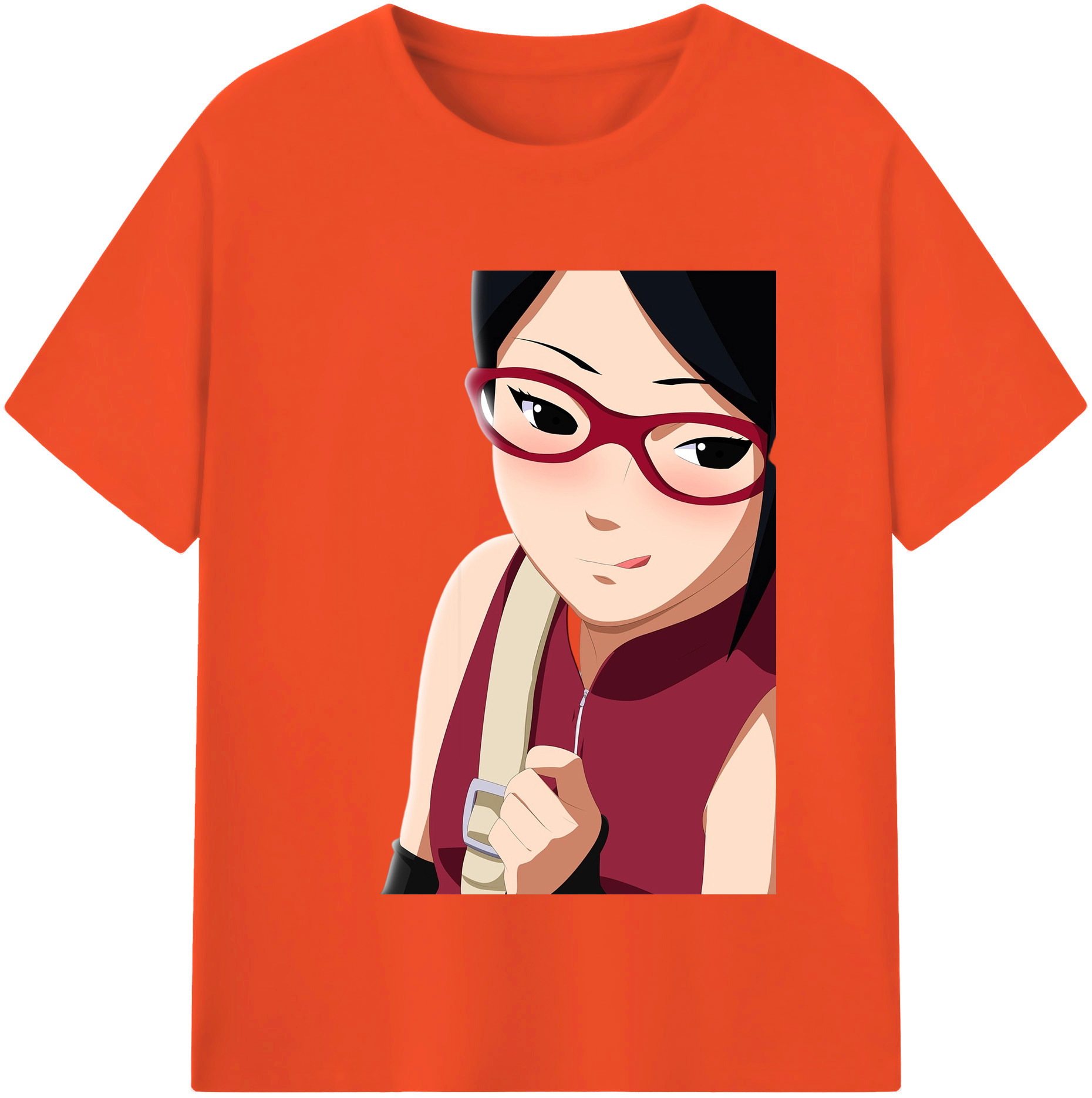 （画像用） NARUTO -ナルト- うちは サラダ Uchiha Sarada 綿100％半袖Tシャツ（フロントプリント）