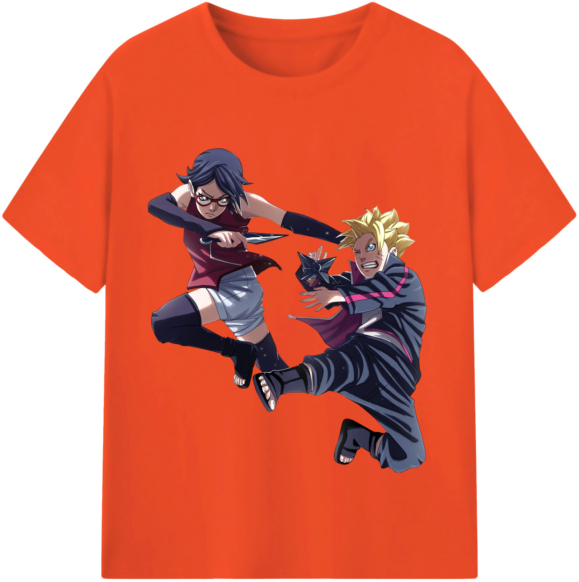（画像用） NARUTO -ナルト- うちは サラダ Uchiha Sarada 綿100％半袖Tシャツ（フロントプリント）