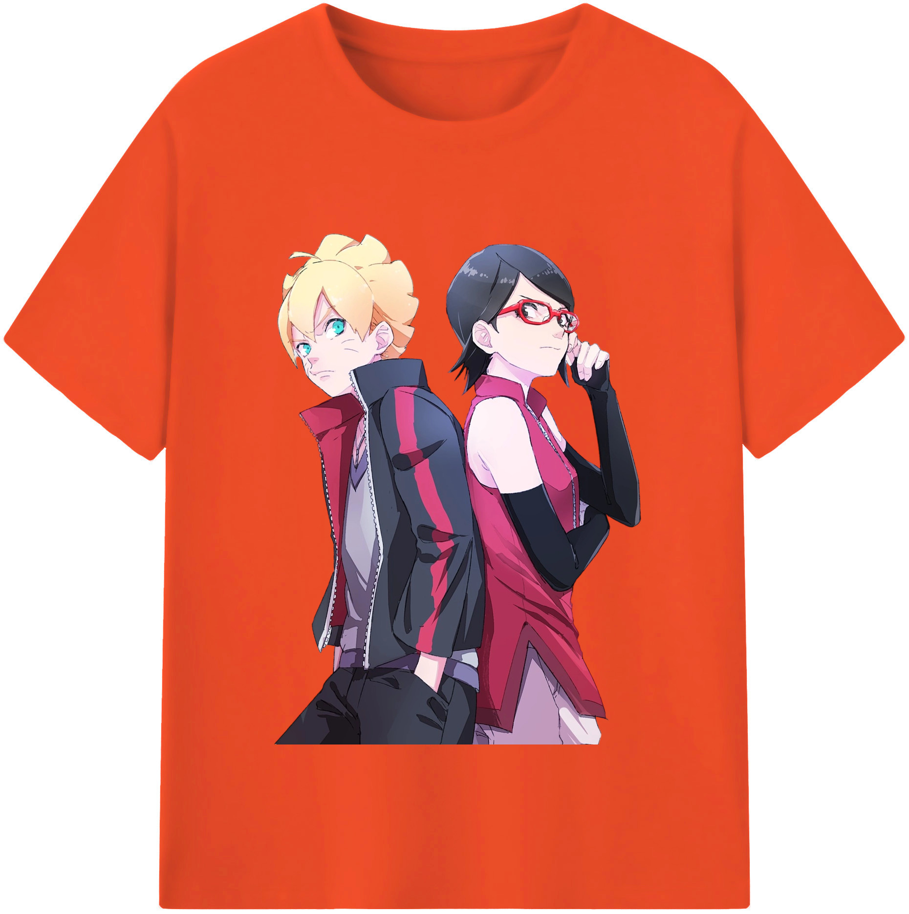 （画像用） NARUTO -ナルト- うちは サラダ Uchiha Sarada 綿100％半袖Tシャツ（フロントプリント）