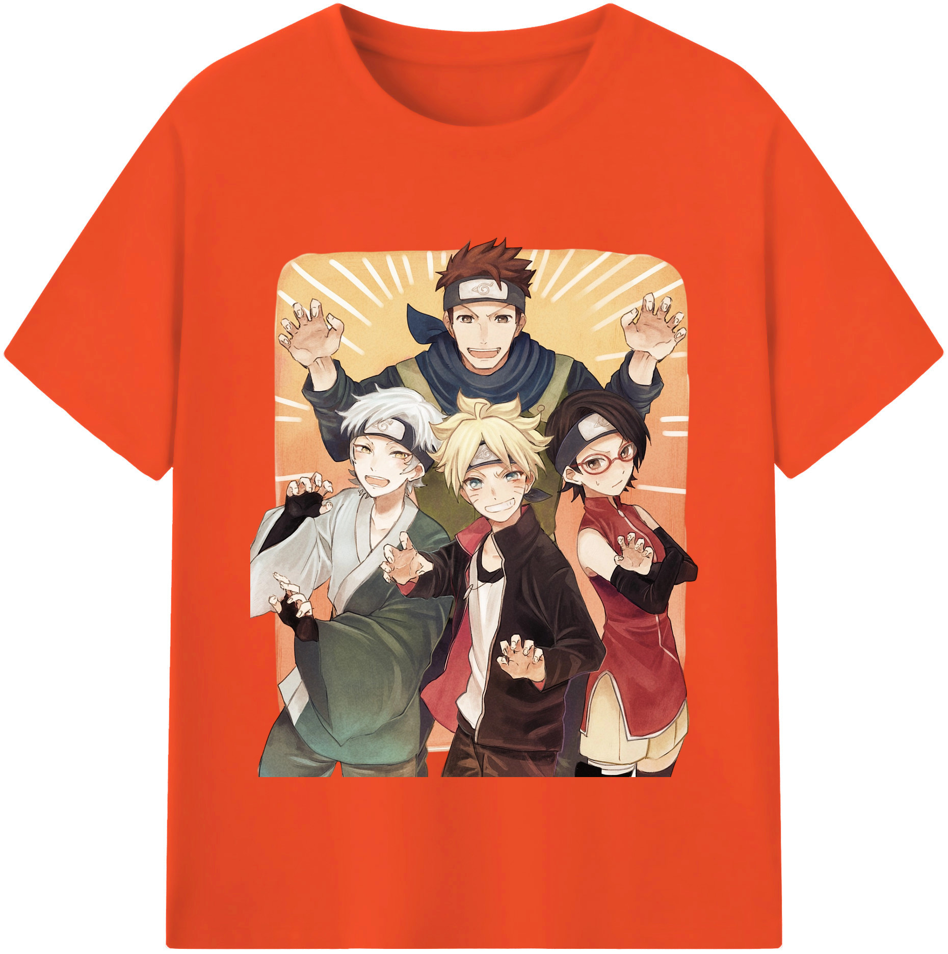 （画像用） NARUTO -ナルト- うちは サラダ Uchiha Sarada 綿100％半袖Tシャツ（フロントプリント）