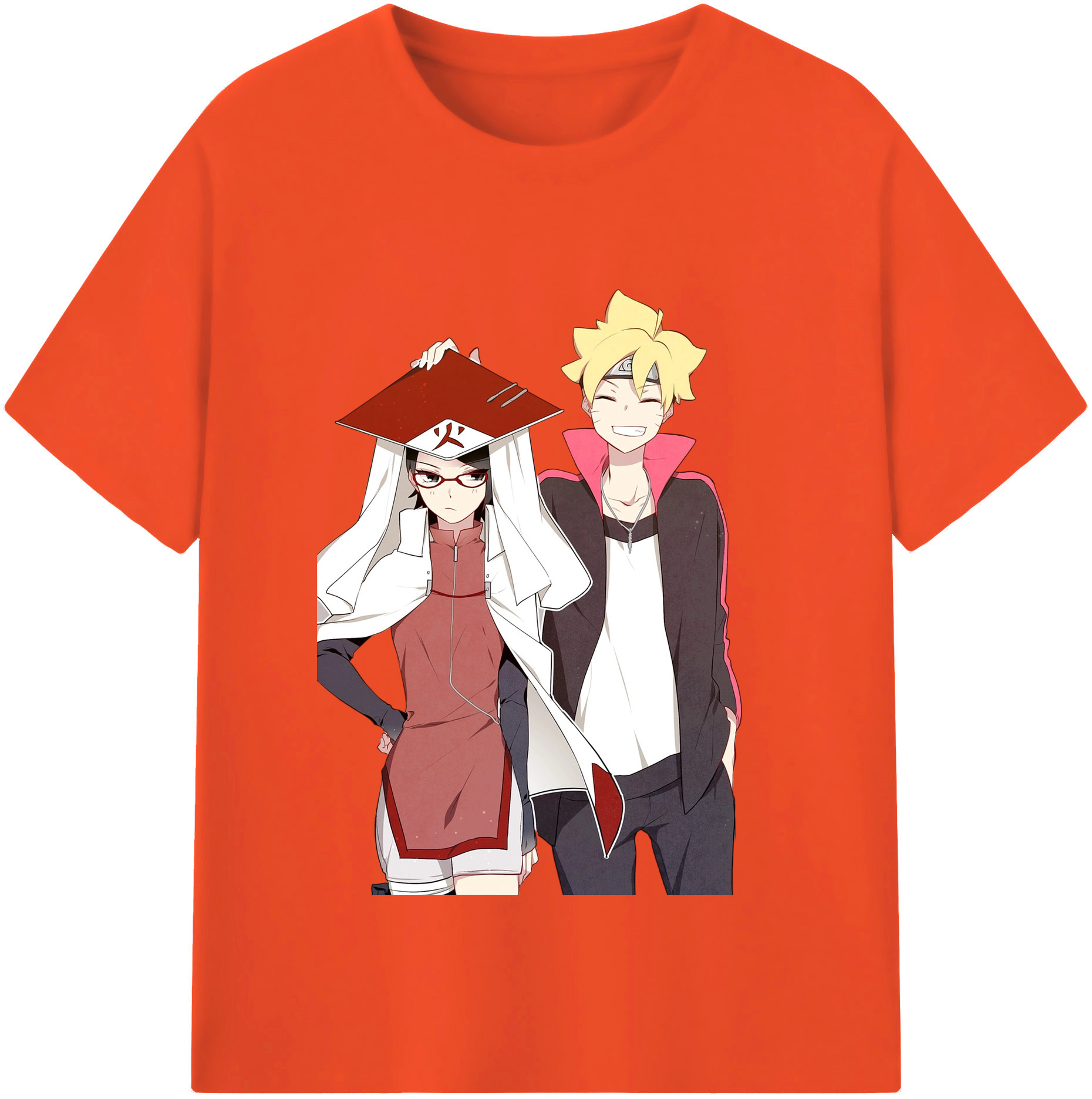 （画像用） NARUTO -ナルト- うちは サラダ Uchiha Sarada 綿100％半袖Tシャツ（フロントプリント）