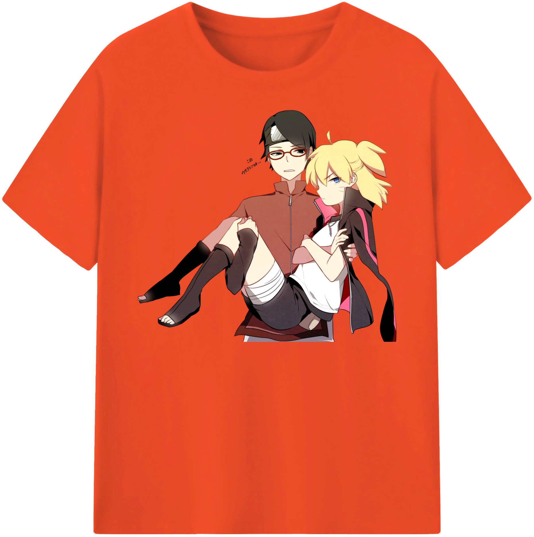 （画像用） NARUTO -ナルト- うちは サラダ Uchiha Sarada 綿100％半袖Tシャツ（フロントプリント）