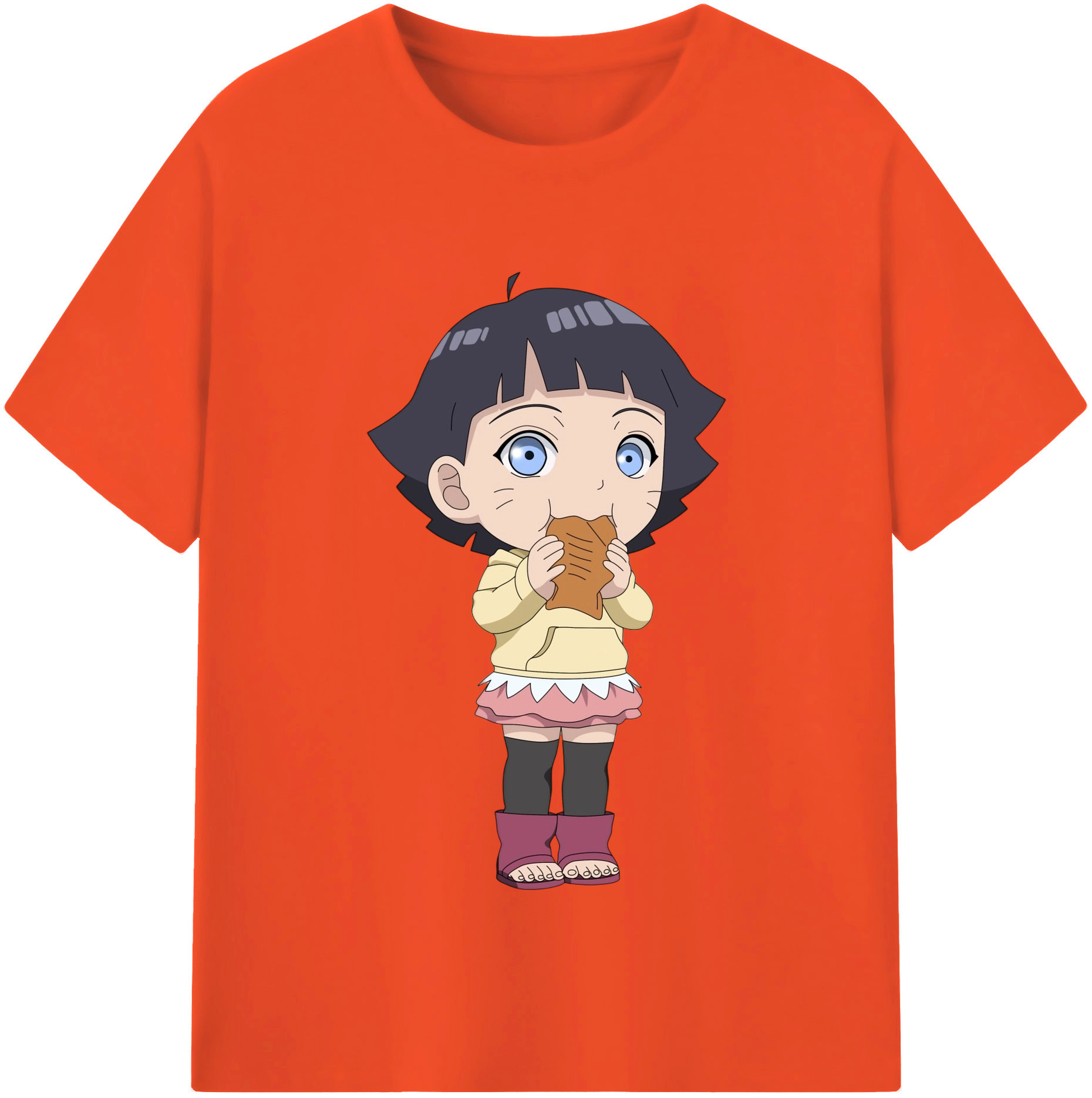 （画像用） NARUTO -ナルト- うずまき ヒマワリ Uzumaki Himawari 綿100％半袖Tシャツ（フロントプリント）