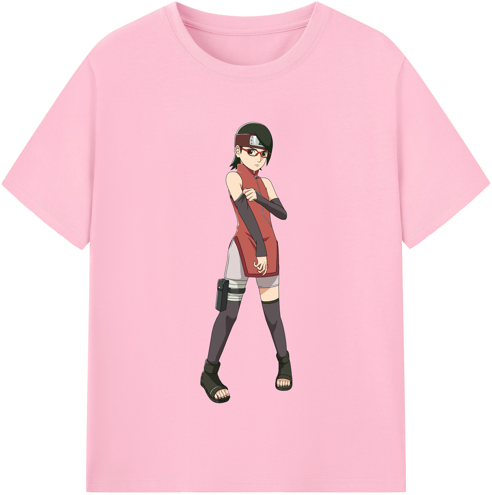 （画像用） NARUTO -ナルト- うちは サラダ Uchiha Sarada 綿100％半袖Tシャツ（フロントプリント）