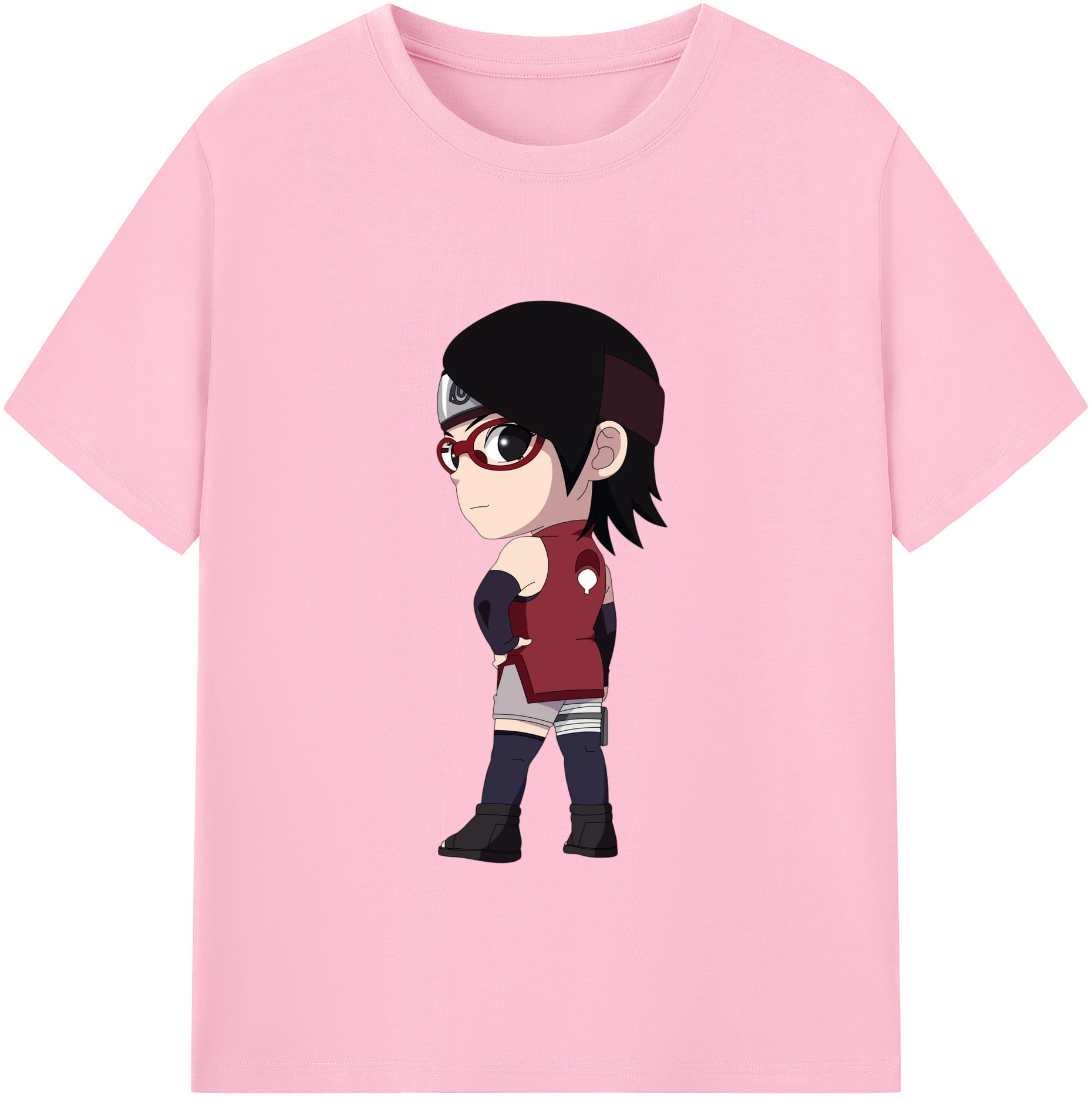 （画像用） NARUTO -ナルト- うちは サラダ Uchiha Sarada 綿100％半袖Tシャツ（フロントプリント）