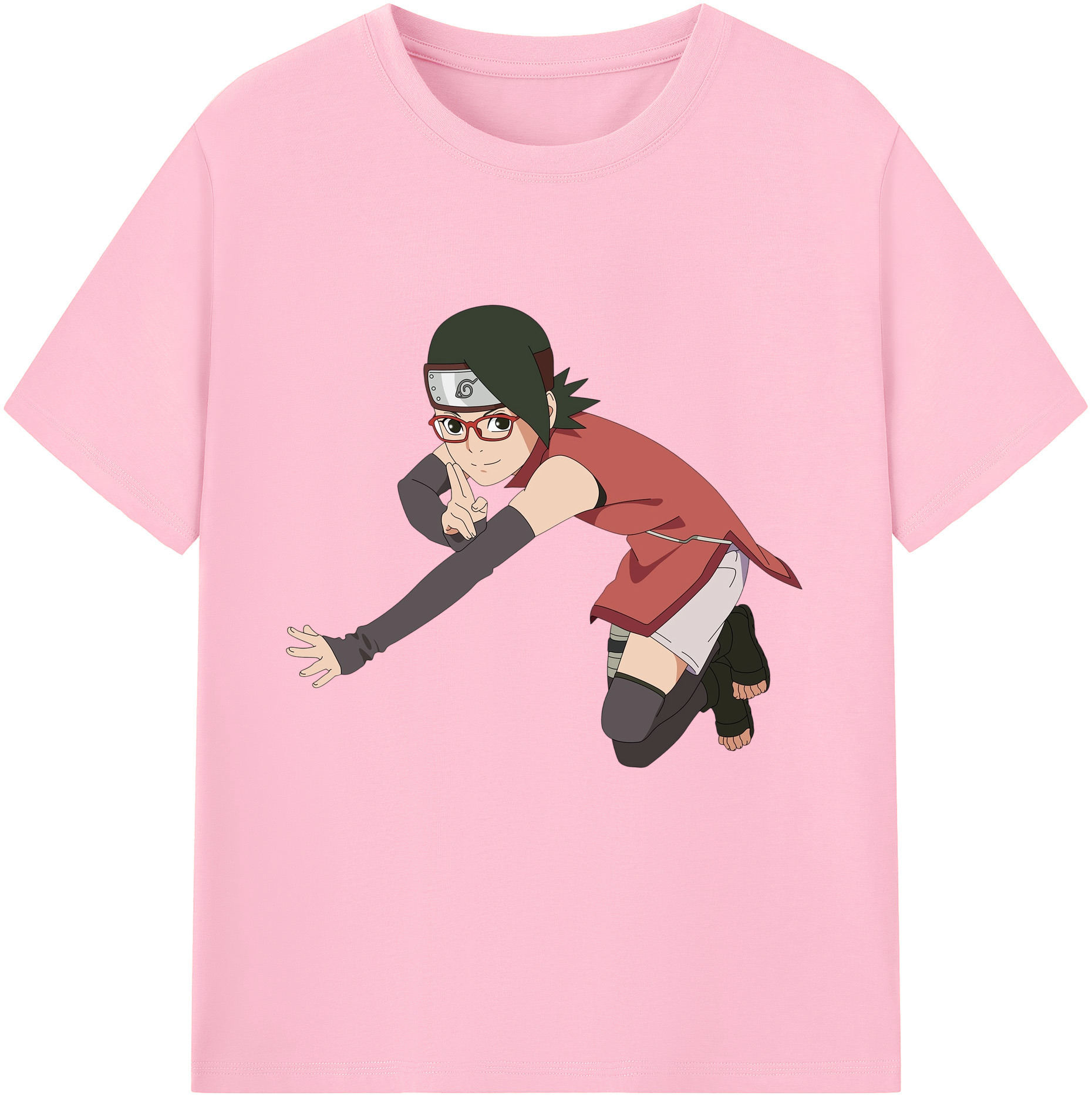 （画像用） NARUTO -ナルト- うちは サラダ Uchiha Sarada 綿100％半袖Tシャツ（フロントプリント）