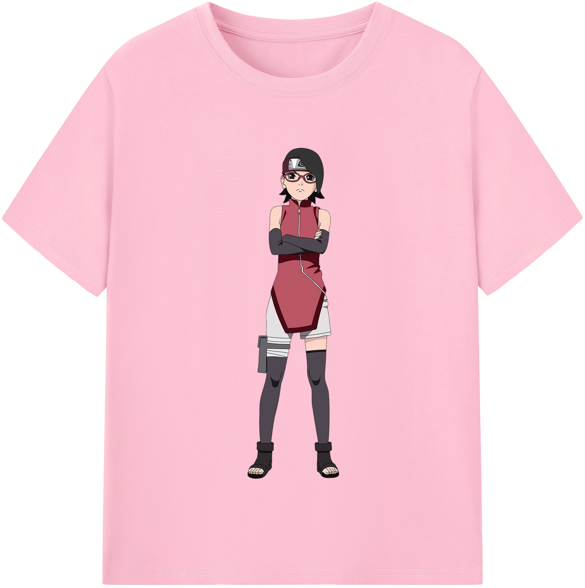 （画像用） NARUTO -ナルト- うちは サラダ Uchiha Sarada 綿100％半袖Tシャツ（フロントプリント）