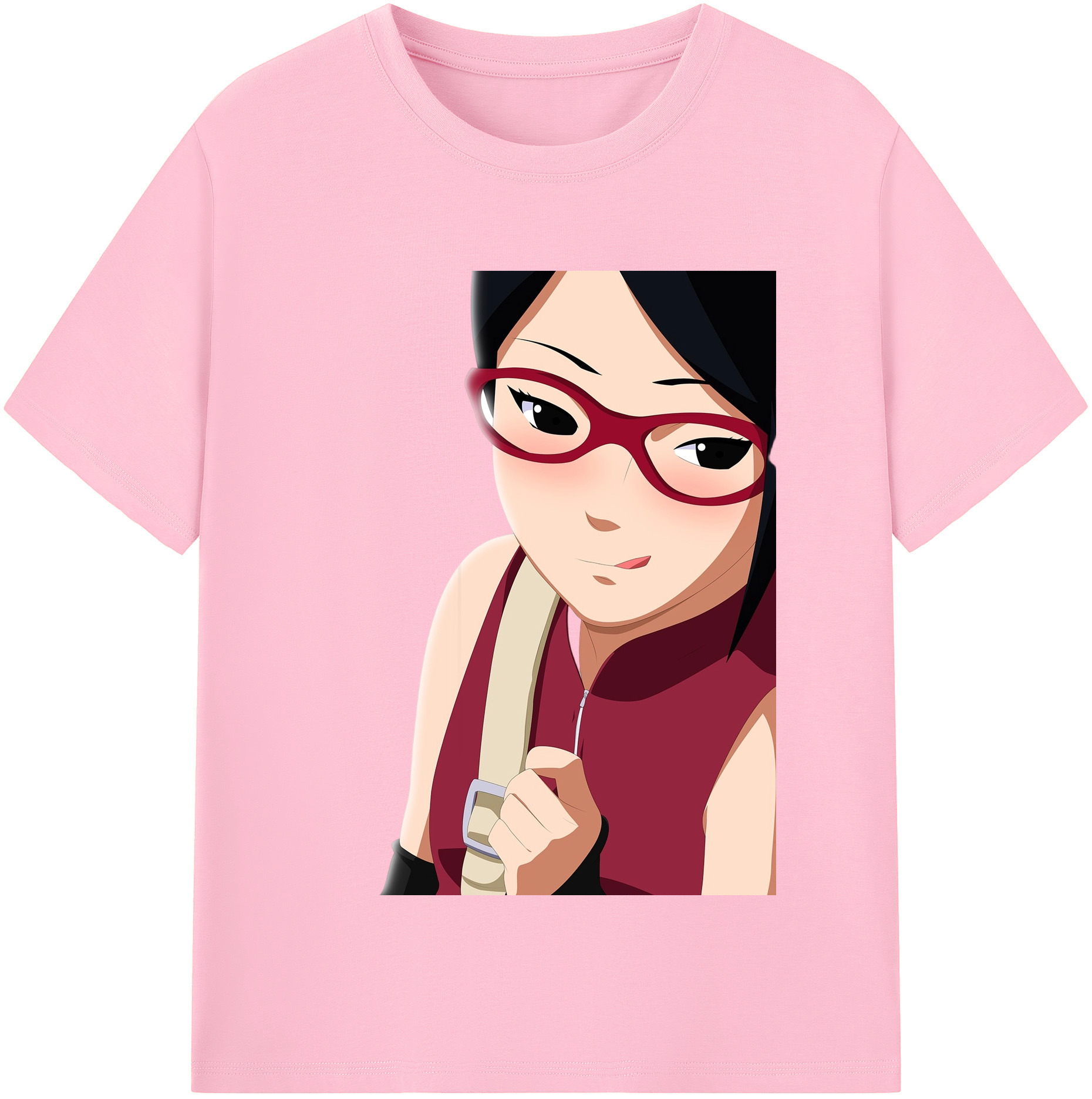（画像用） NARUTO -ナルト- うちは サラダ Uchiha Sarada 綿100％半袖Tシャツ（フロントプリント）