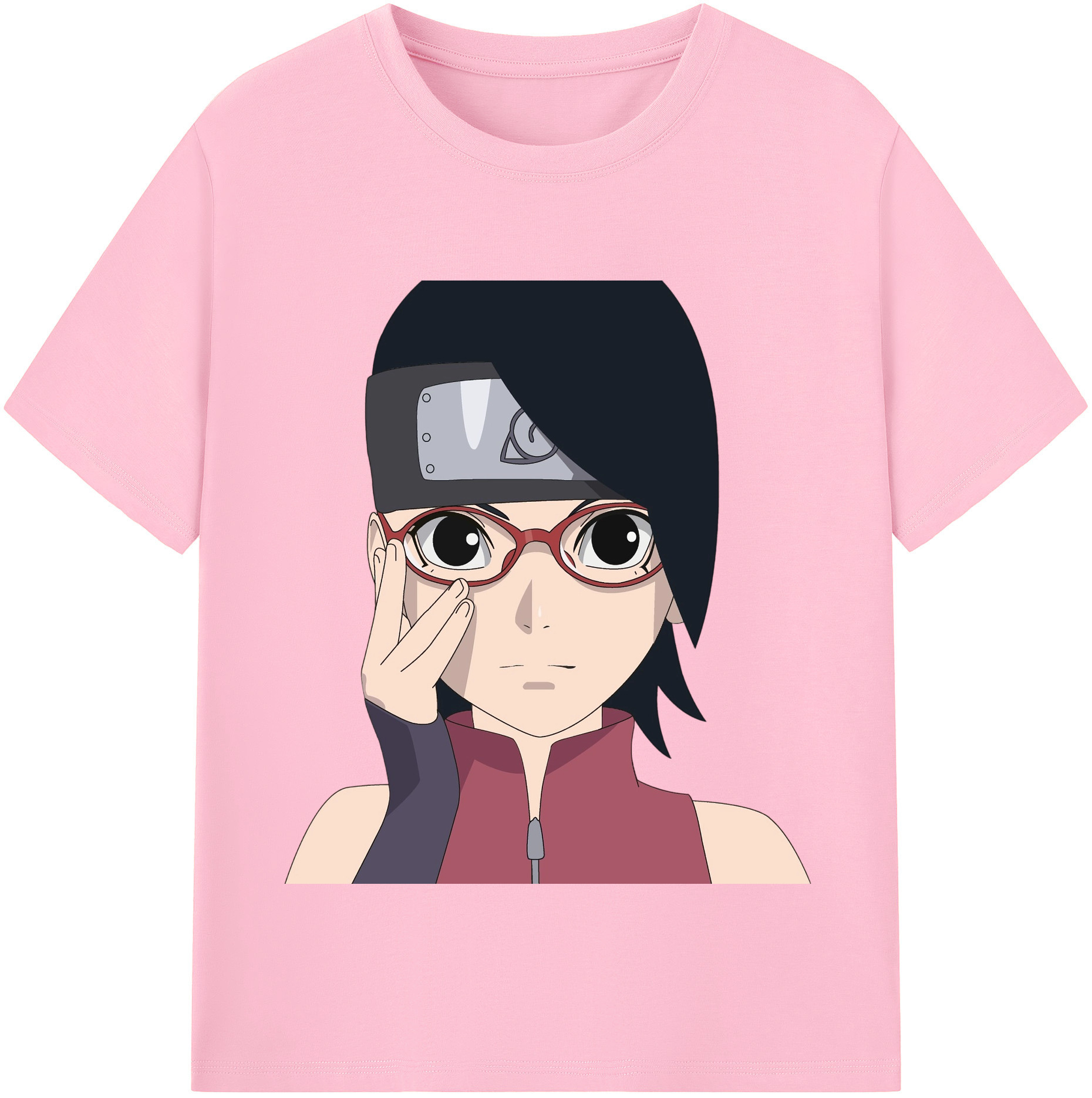 （画像用） NARUTO -ナルト- うちは サラダ Uchiha Sarada 綿100％半袖Tシャツ（フロントプリント）