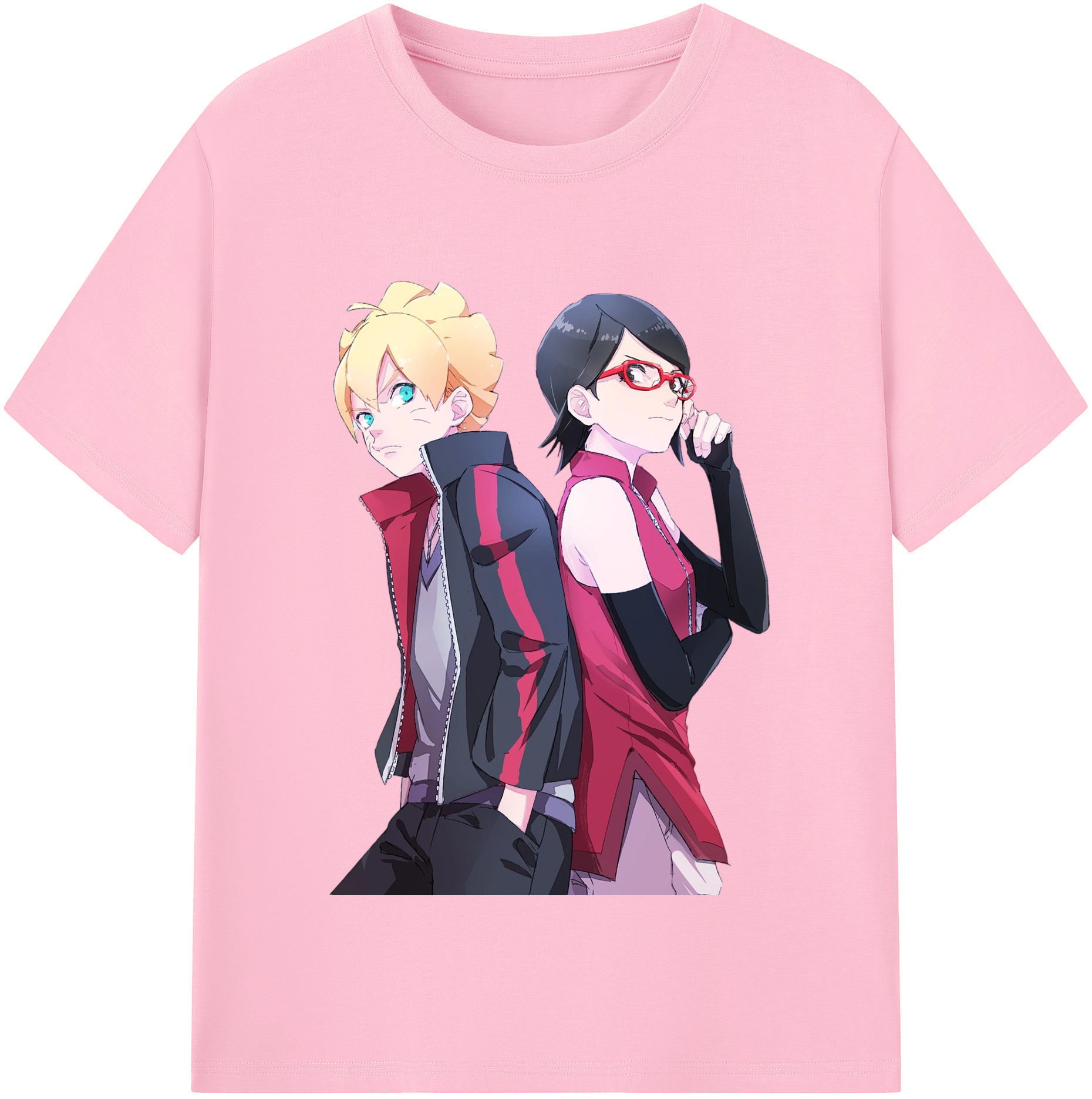 （画像用） NARUTO -ナルト- うちは サラダ Uchiha Sarada 綿100％半袖Tシャツ（フロントプリント）