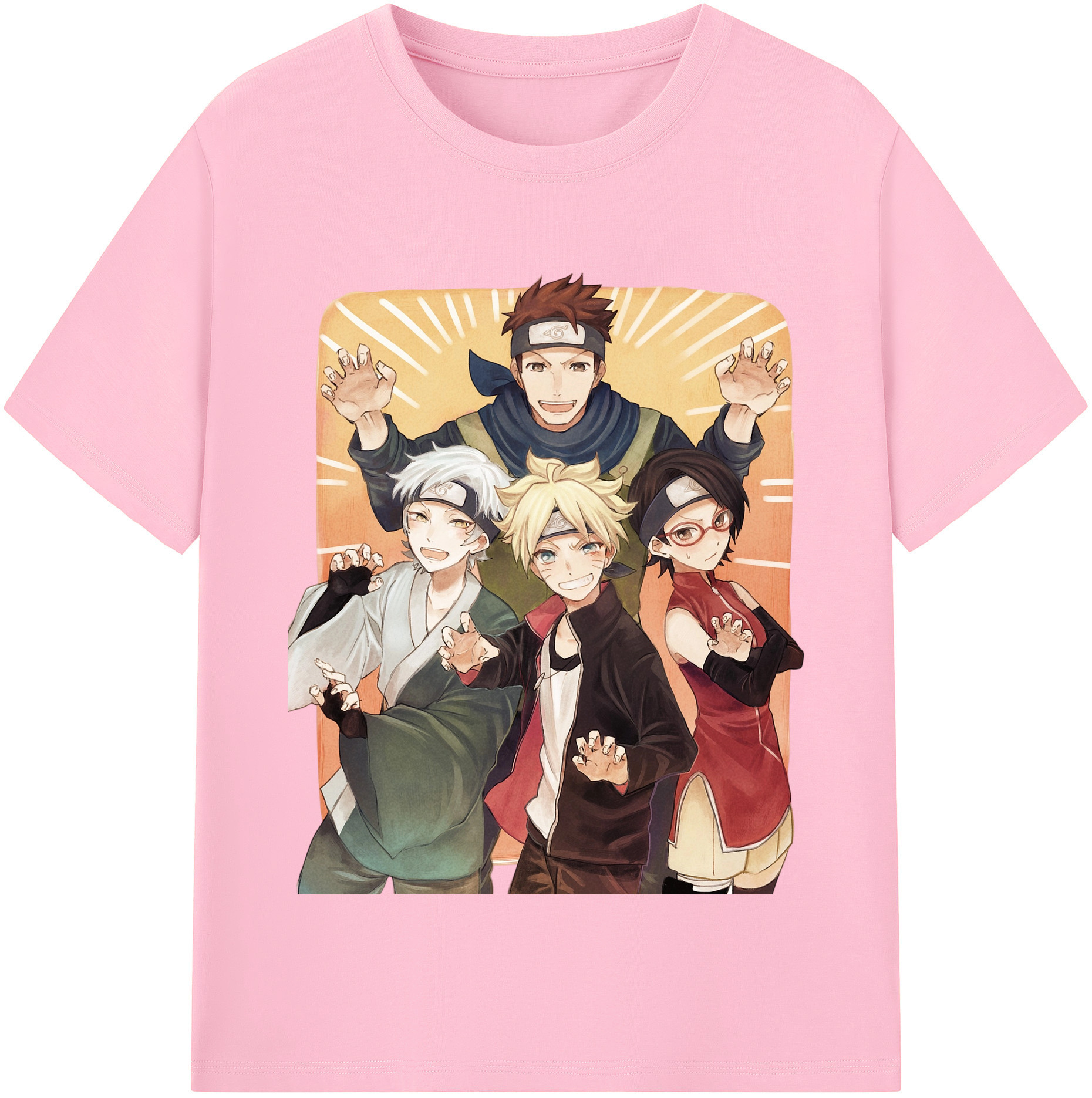 （画像用） NARUTO -ナルト- うちは サラダ Uchiha Sarada 綿100％半袖Tシャツ（フロントプリント）