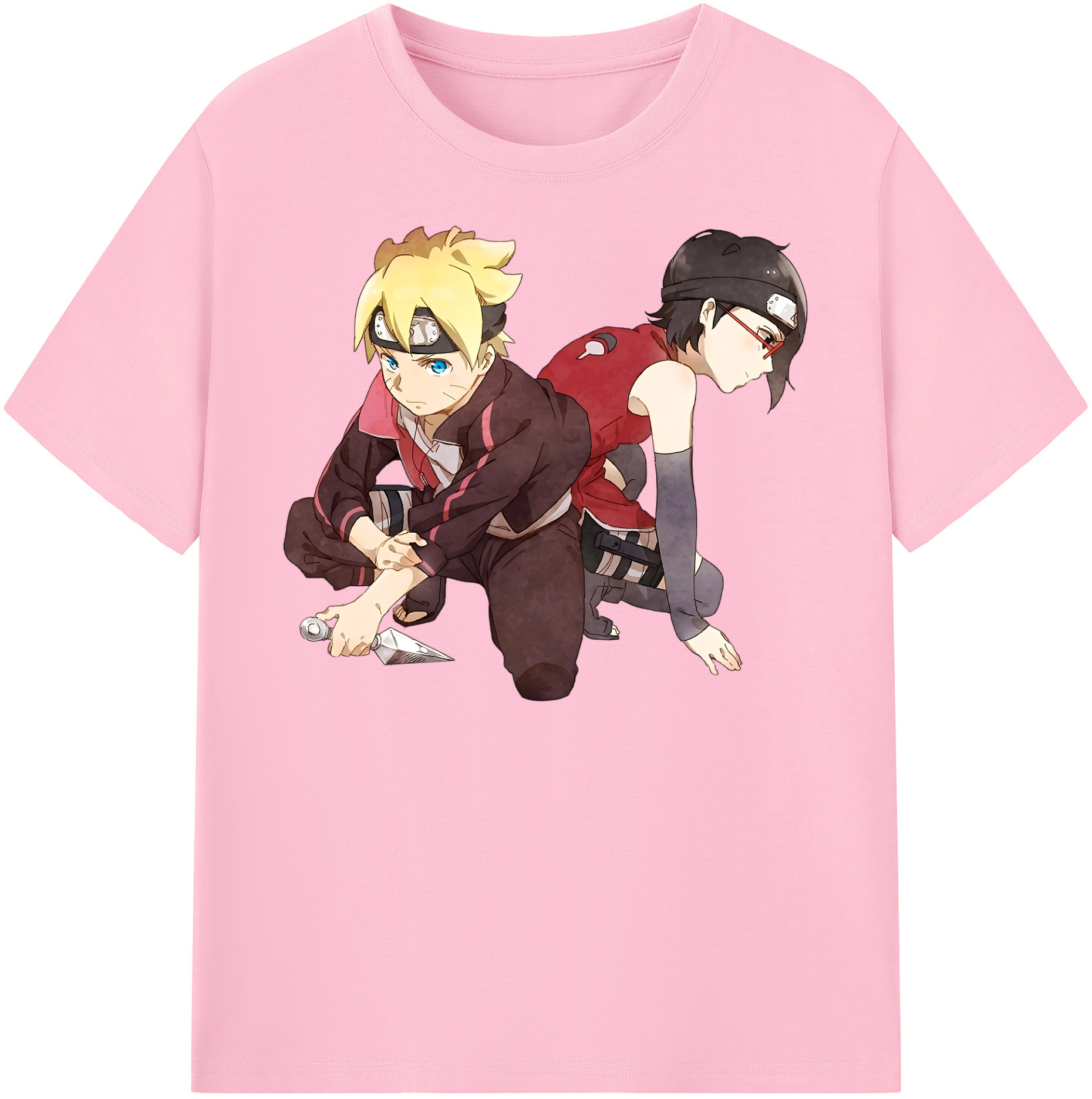 （画像用） NARUTO -ナルト- うちは サラダ Uchiha Sarada 綿100％半袖Tシャツ（フロントプリント）