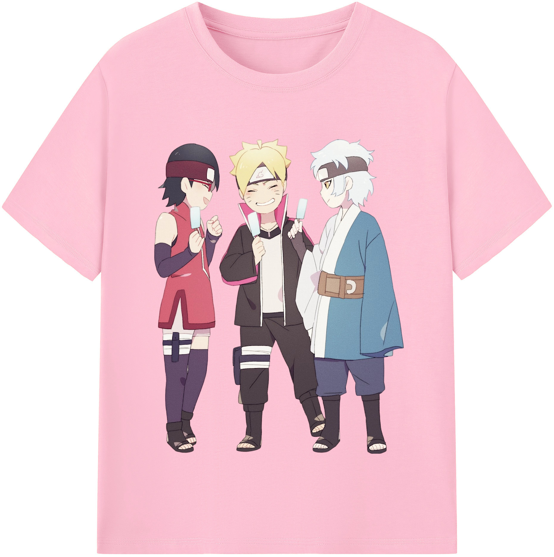 （画像用） NARUTO -ナルト- うちは サラダ Uchiha Sarada 綿100％半袖Tシャツ（フロントプリント）