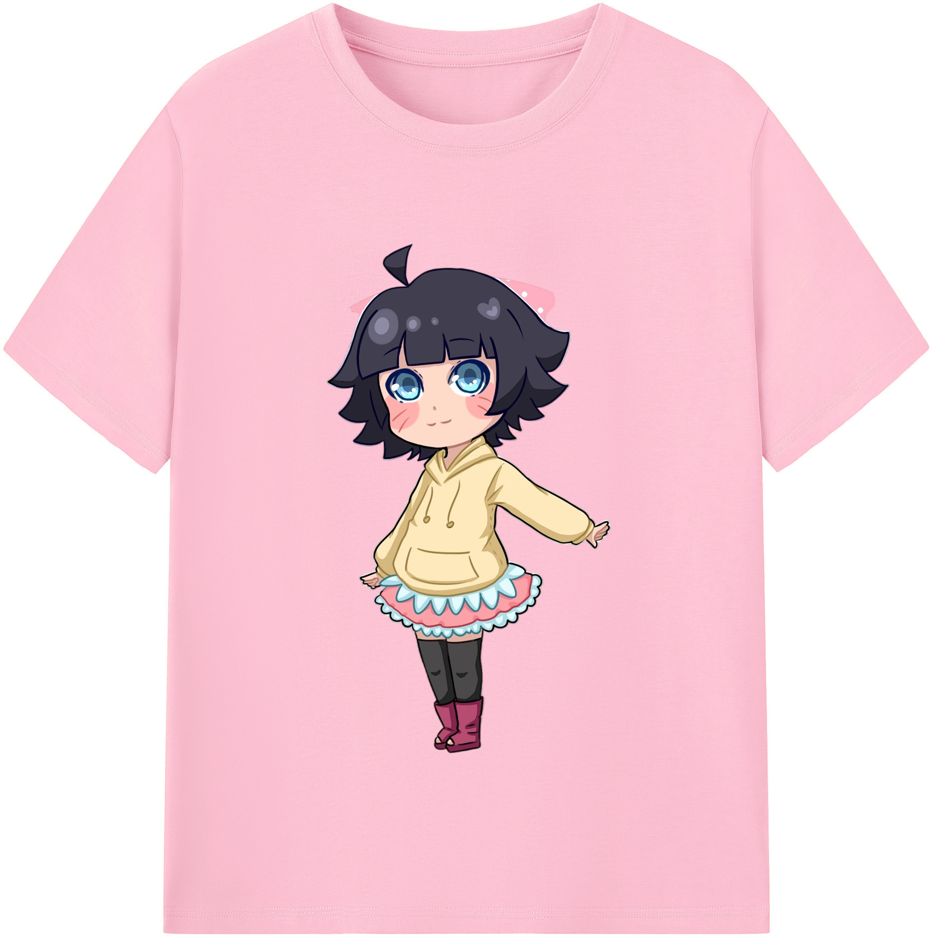 （画像用） NARUTO -ナルト- うずまき ヒマワリ Uzumaki Himawari 綿100％半袖Tシャツ（フロントプリント）