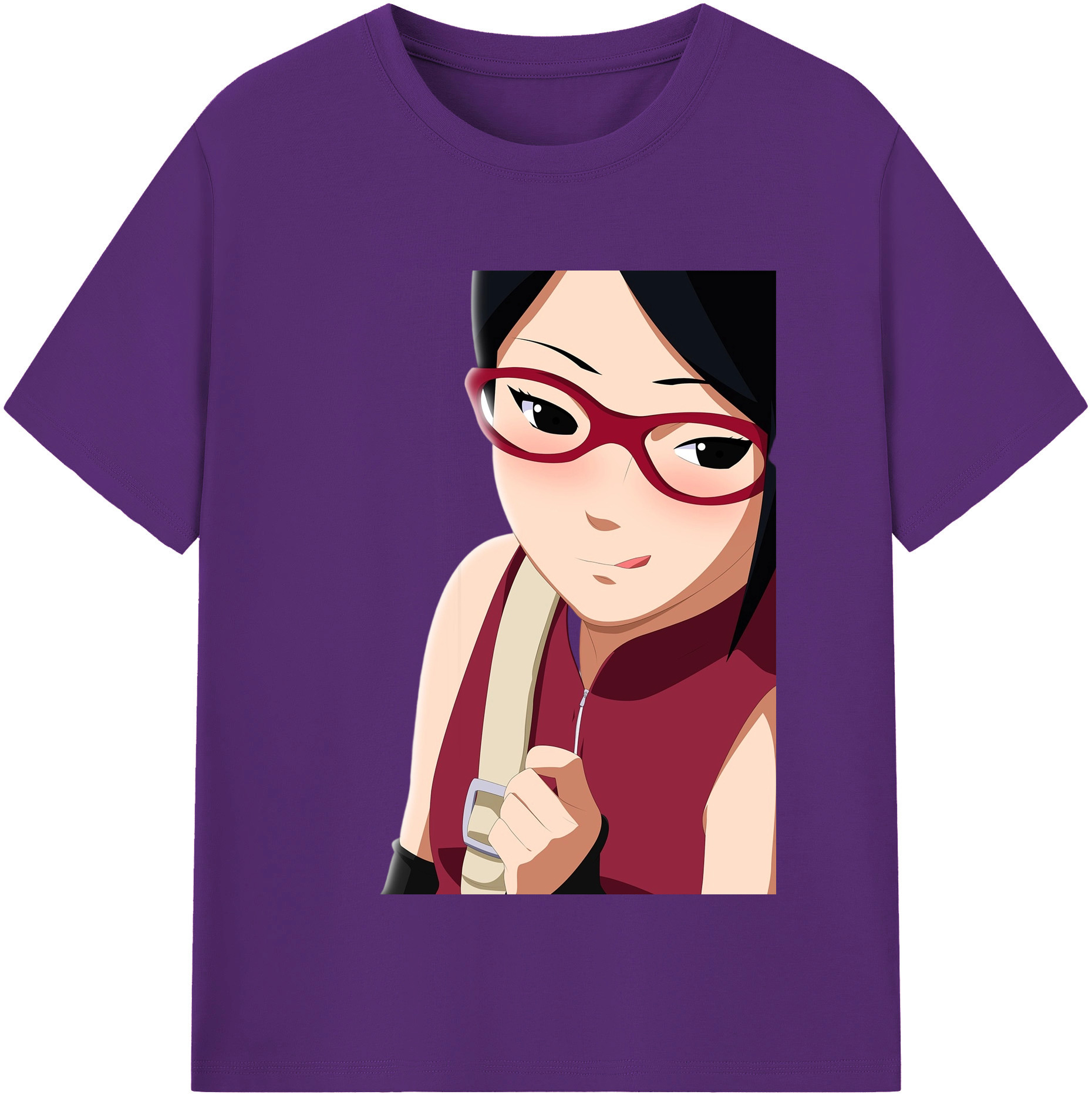 （画像用） NARUTO -ナルト- うちは サラダ Uchiha Sarada 綿100％半袖Tシャツ（フロントプリント）