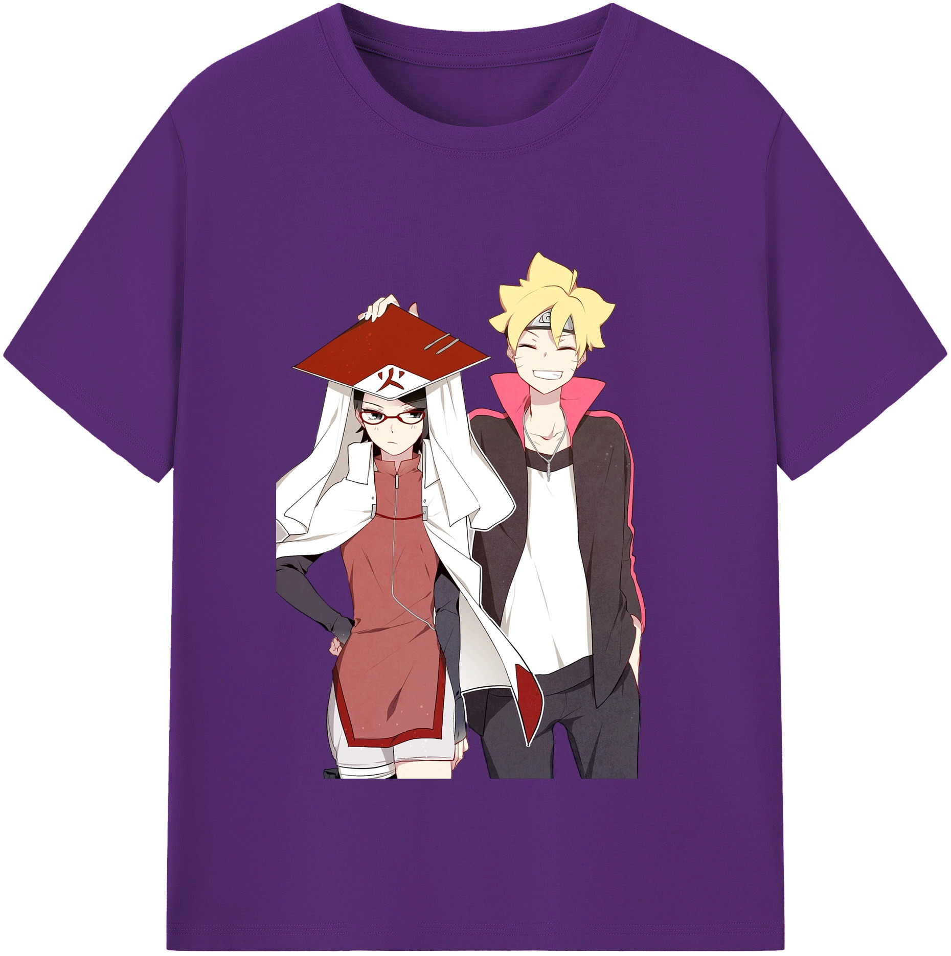 （画像用） NARUTO -ナルト- うちは サラダ Uchiha Sarada 綿100％半袖Tシャツ（フロントプリント）