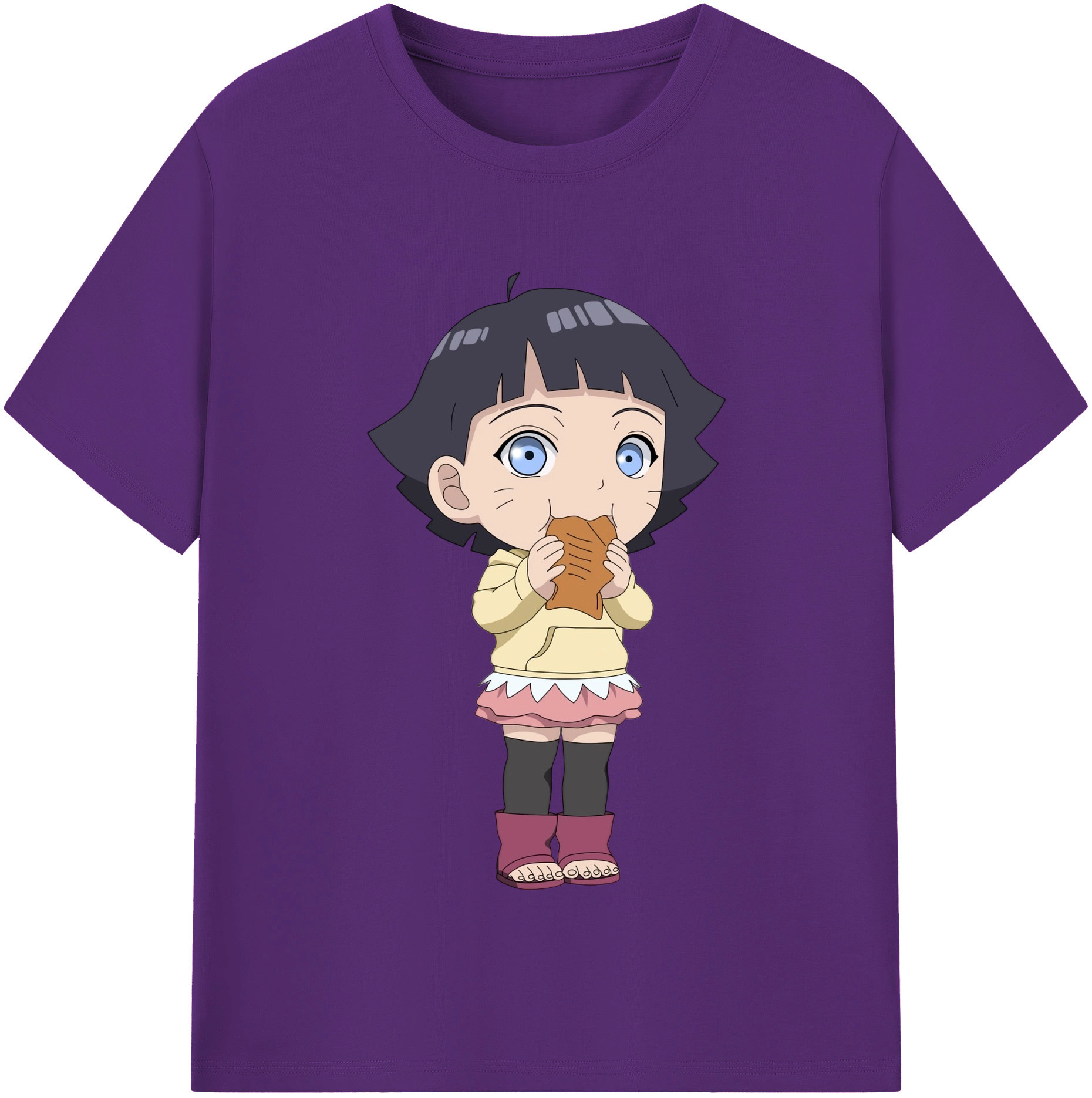 （画像用） NARUTO -ナルト- うずまき ヒマワリ Uzumaki Himawari 綿100％半袖Tシャツ（フロントプリント）