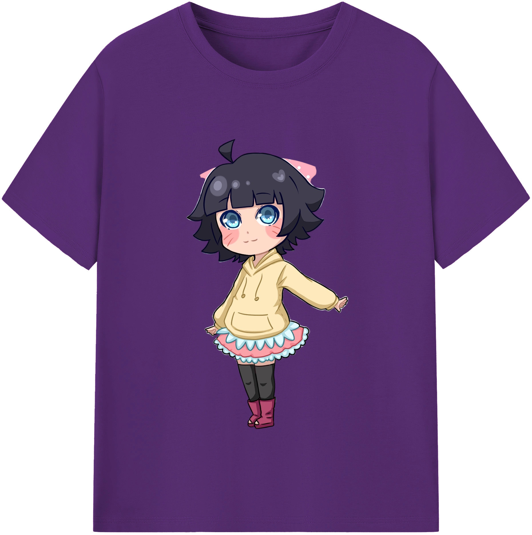 （画像用） NARUTO -ナルト- うずまき ヒマワリ Uzumaki Himawari 綿100％半袖Tシャツ（フロントプリント）