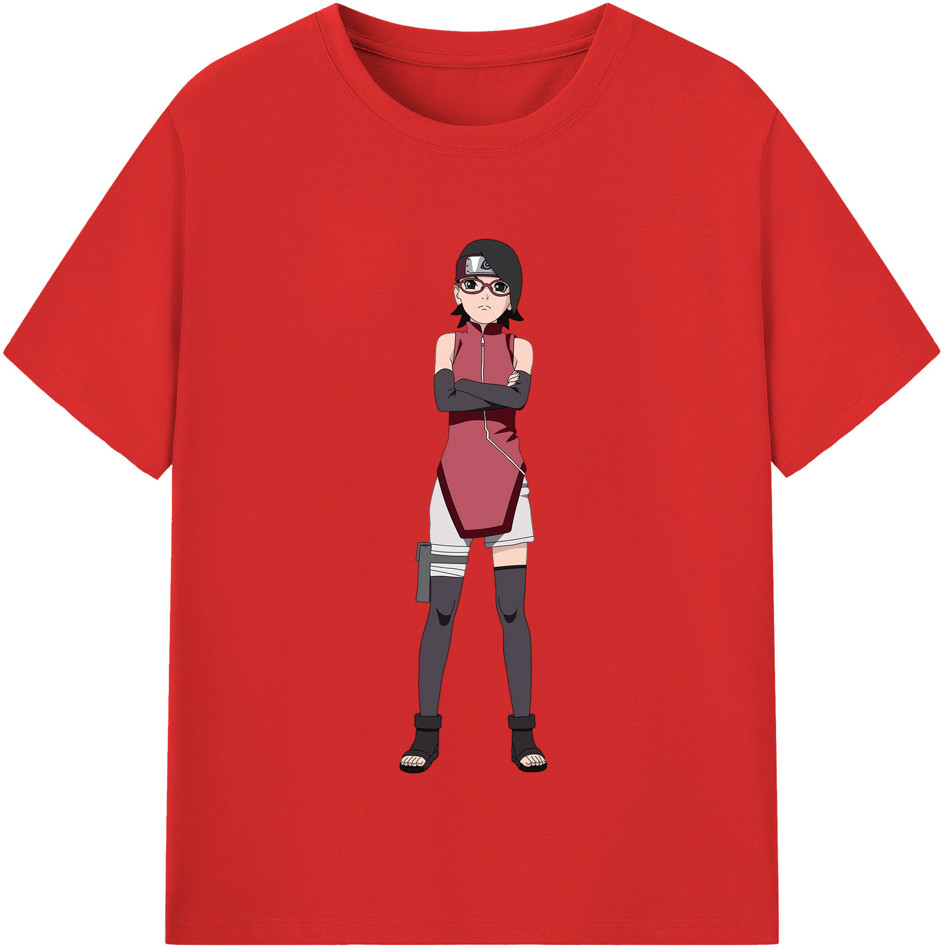 （画像用） NARUTO -ナルト- うちは サラダ Uchiha Sarada 綿100％半袖Tシャツ（フロントプリント）