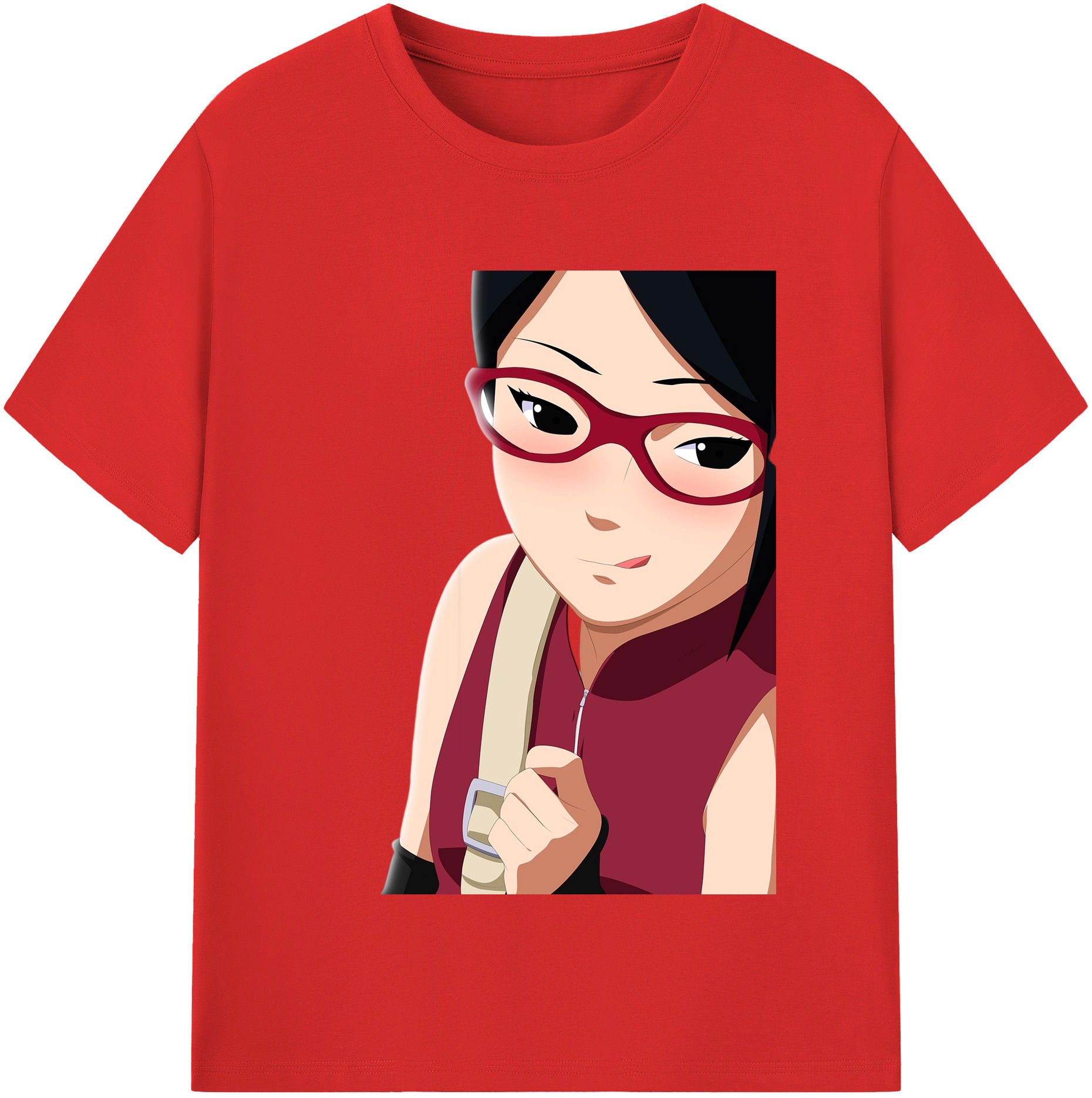 （画像用） NARUTO -ナルト- うちは サラダ Uchiha Sarada 綿100％半袖Tシャツ（フロントプリント）