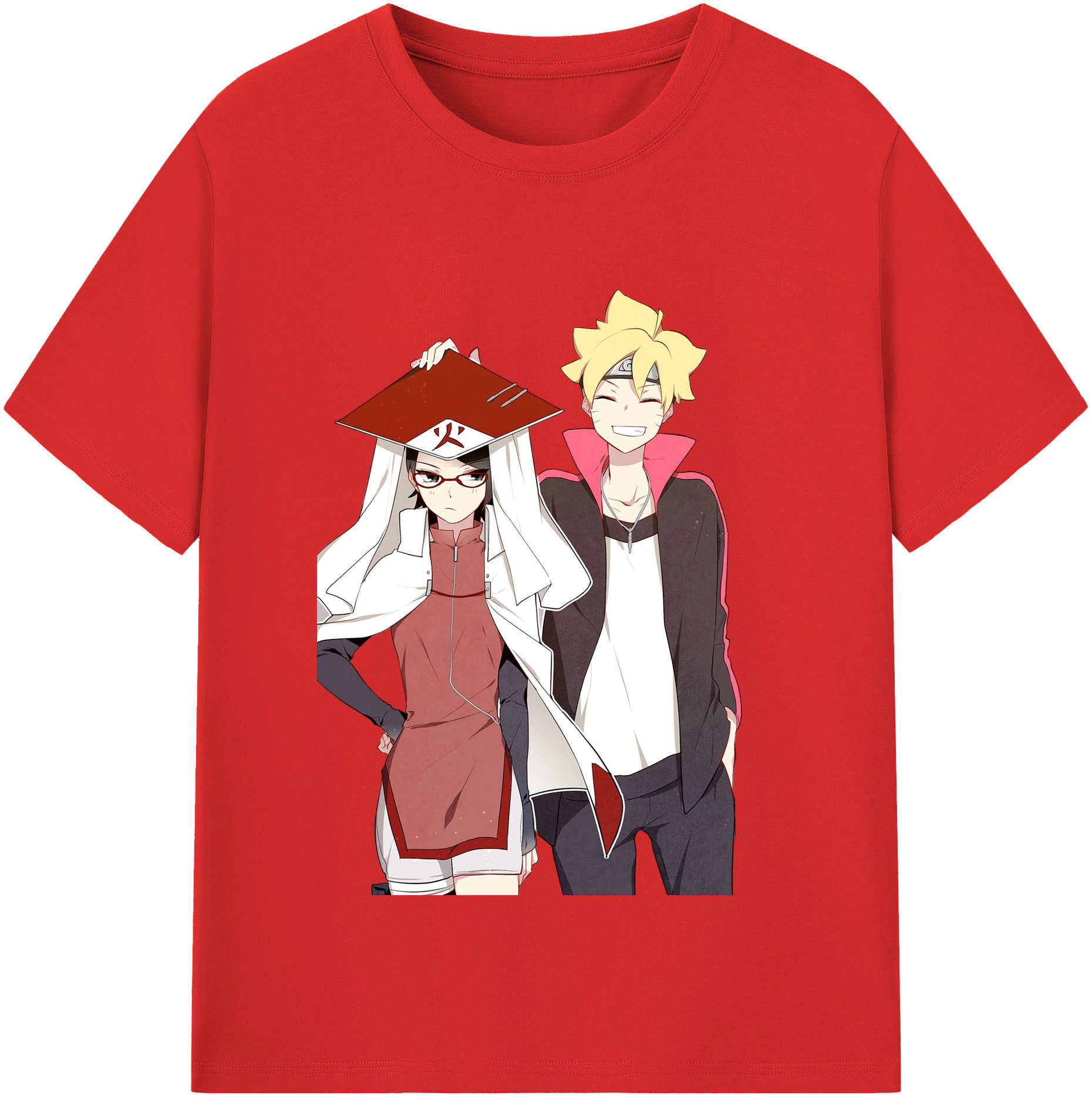 （画像用） NARUTO -ナルト- うちは サラダ Uchiha Sarada 綿100％半袖Tシャツ（フロントプリント）