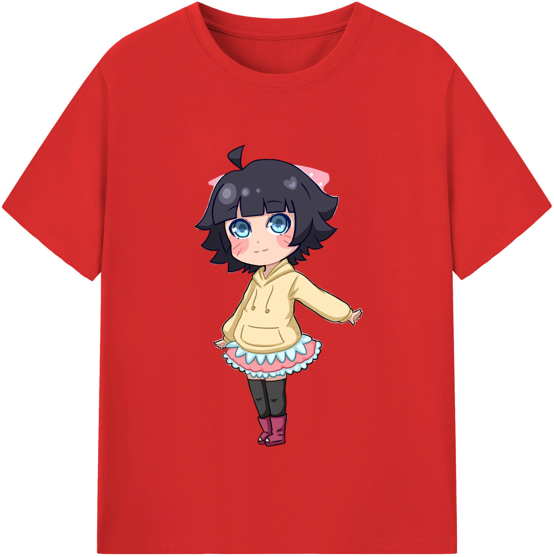 （画像用） NARUTO -ナルト- うずまき ヒマワリ Uzumaki Himawari 綿100％半袖Tシャツ（フロントプリント）
